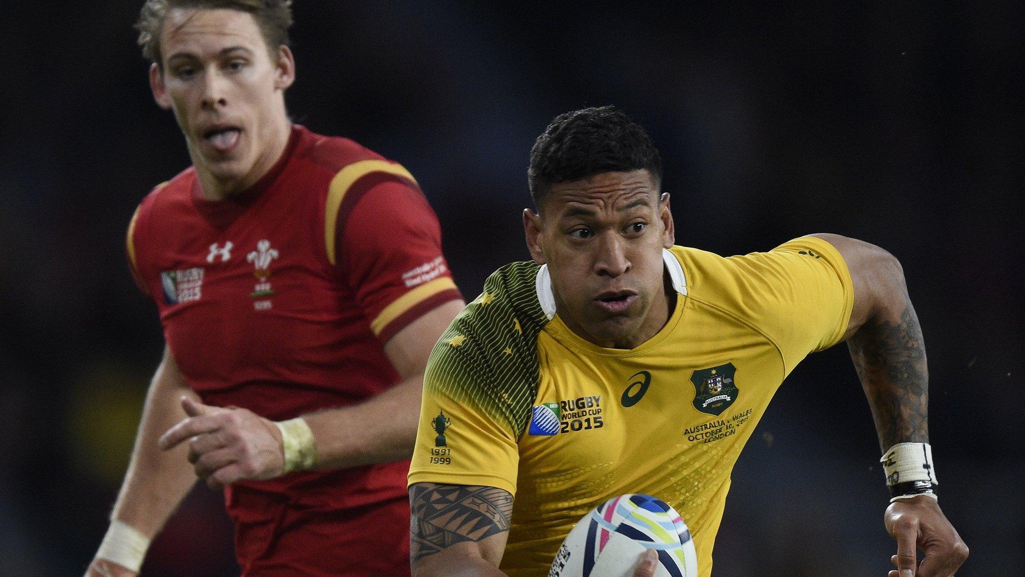 Israel Folau in action against Wales