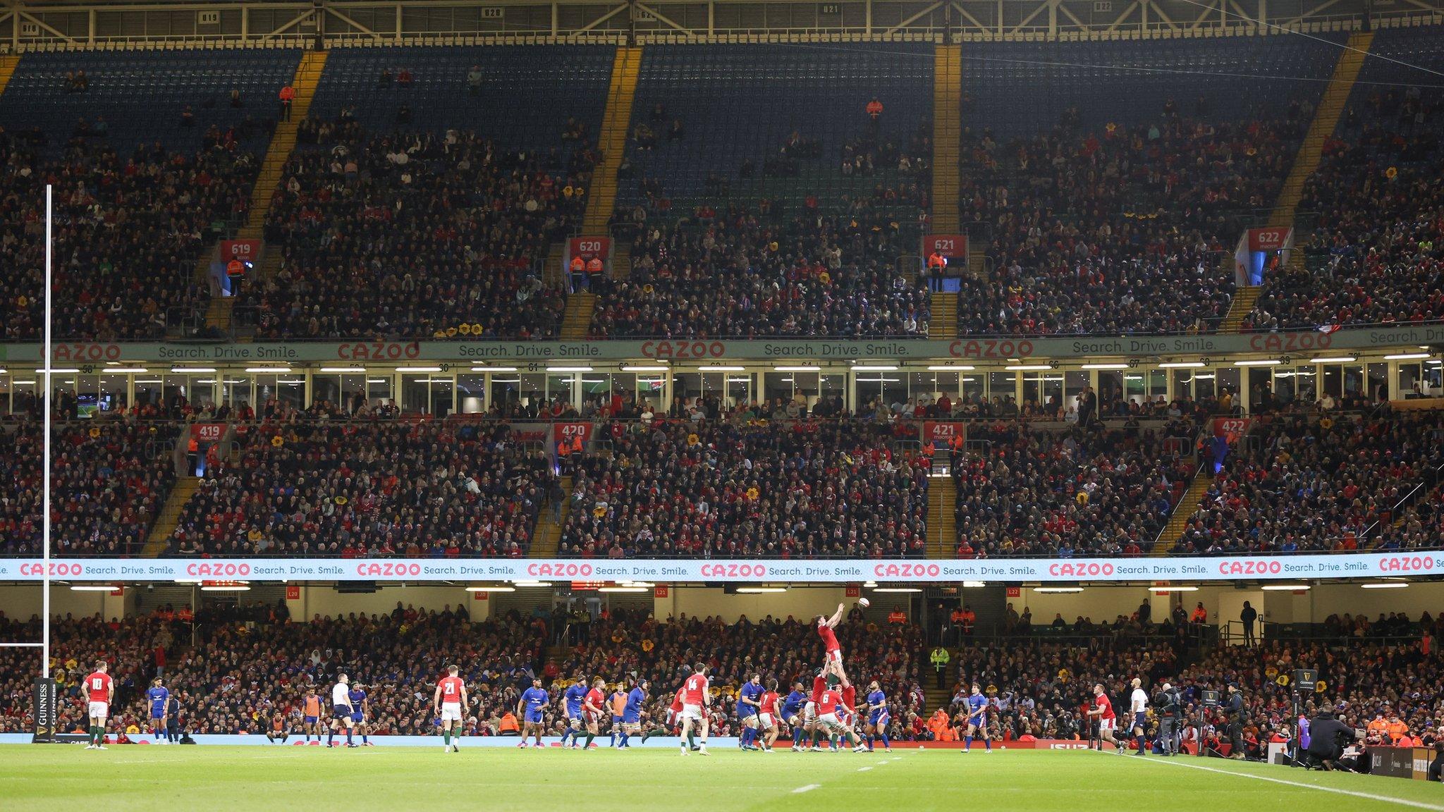 There were empty seats in Cardiff as France beat Wales