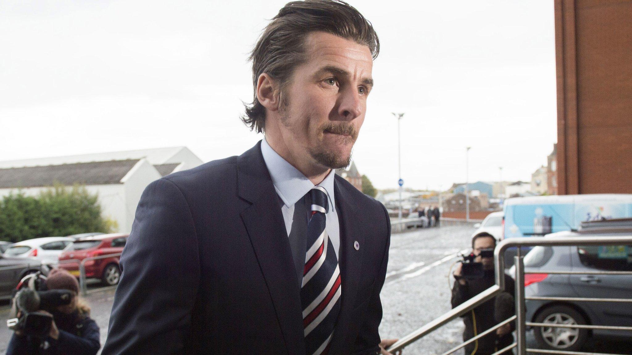 Joey Barton arriving at Ibrox for talks on Thursday