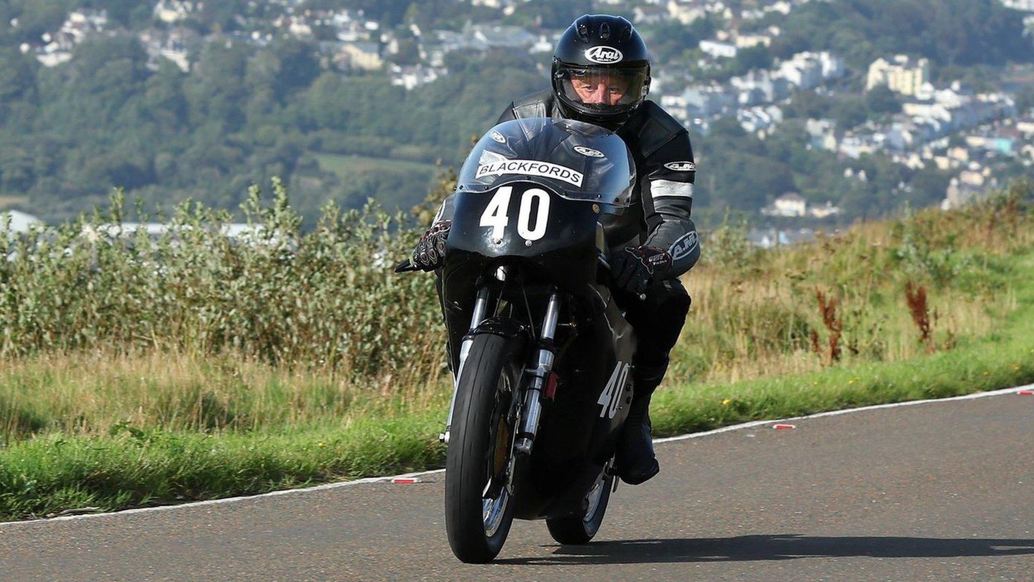 Ian Bainbridge on a motorcycle