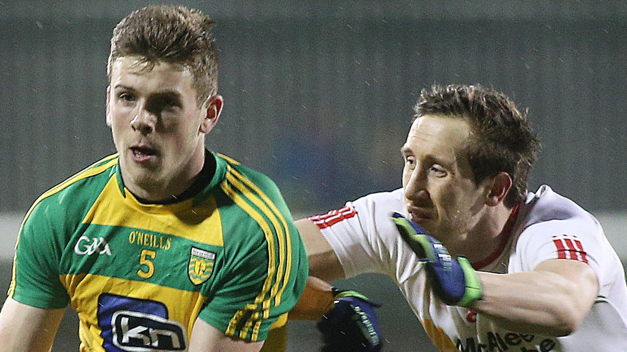 Donegal's Eoghan Ban Gallagher and Tyrone's Colm Cavanagh in opposition during last year's Football League