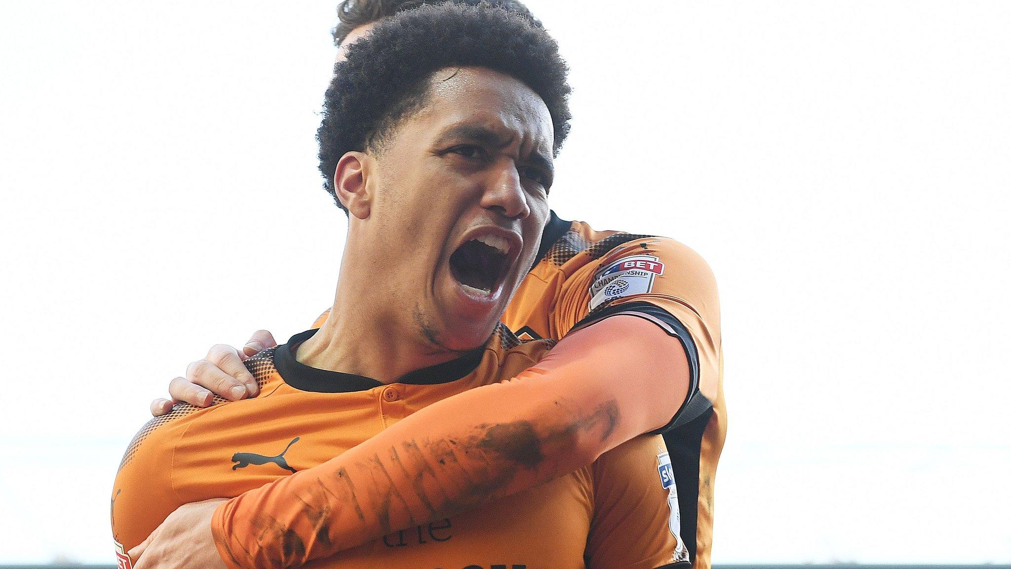 Helder Costa celebrates his goal for Wolves