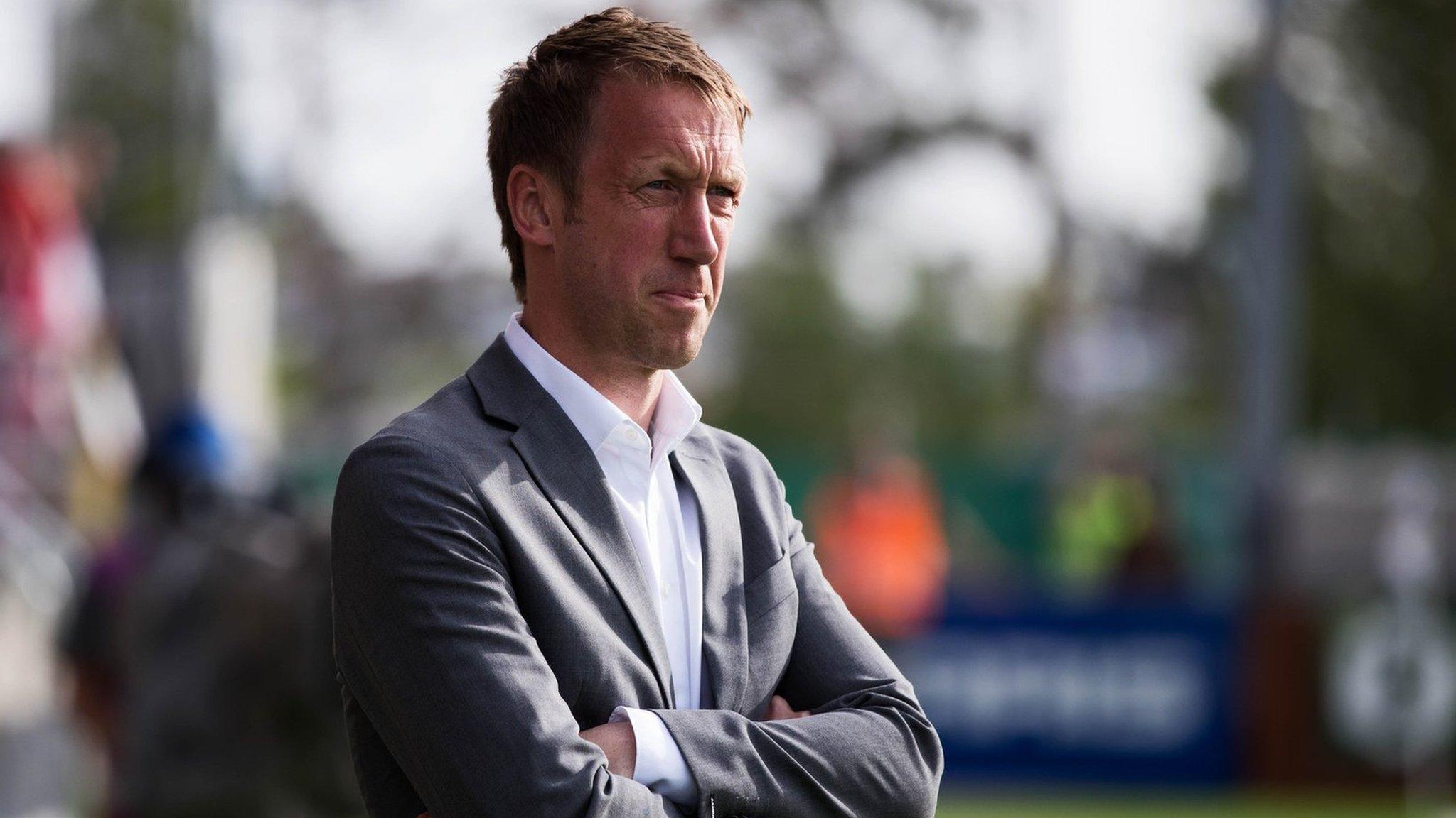 Graham Potter at Ostersunds standing by dugout