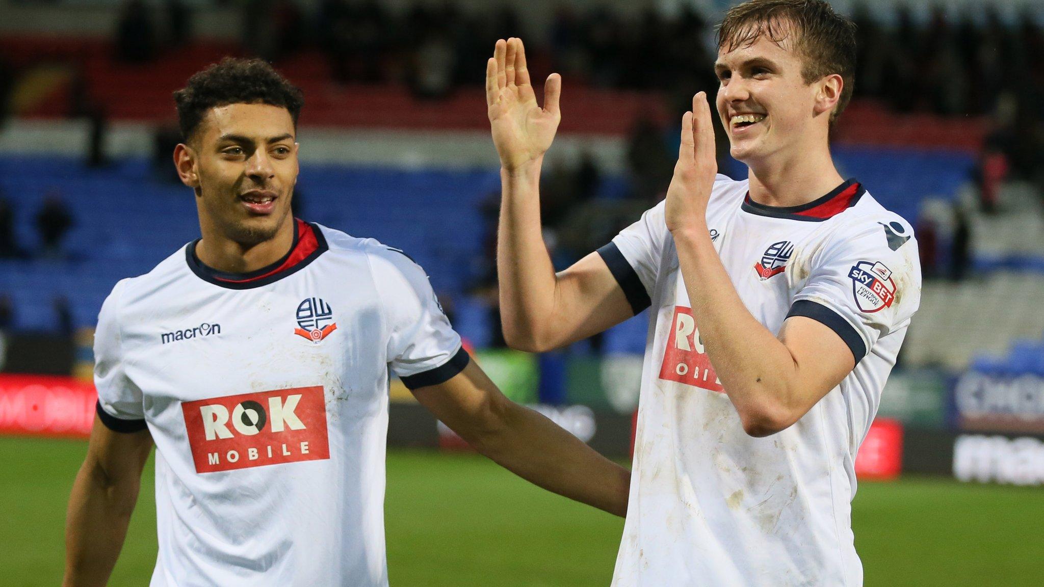 Bolton players Kaiyne Woolery and Rob Holding