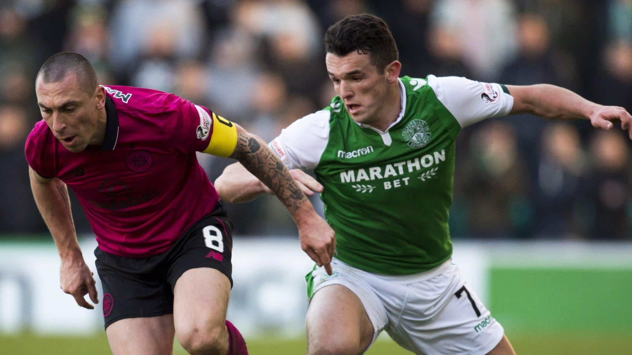 Scott Brown and John McGinn in action at Easter Road