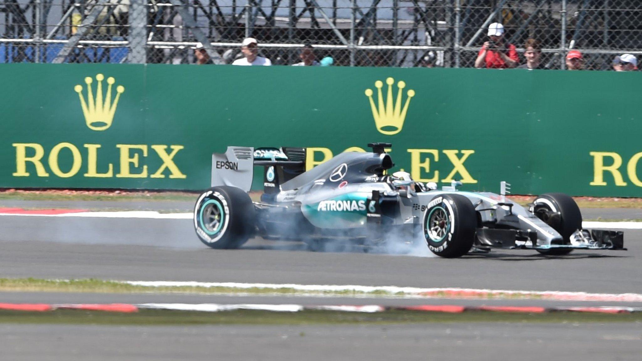 Lewis Hamilton in action during qualifying