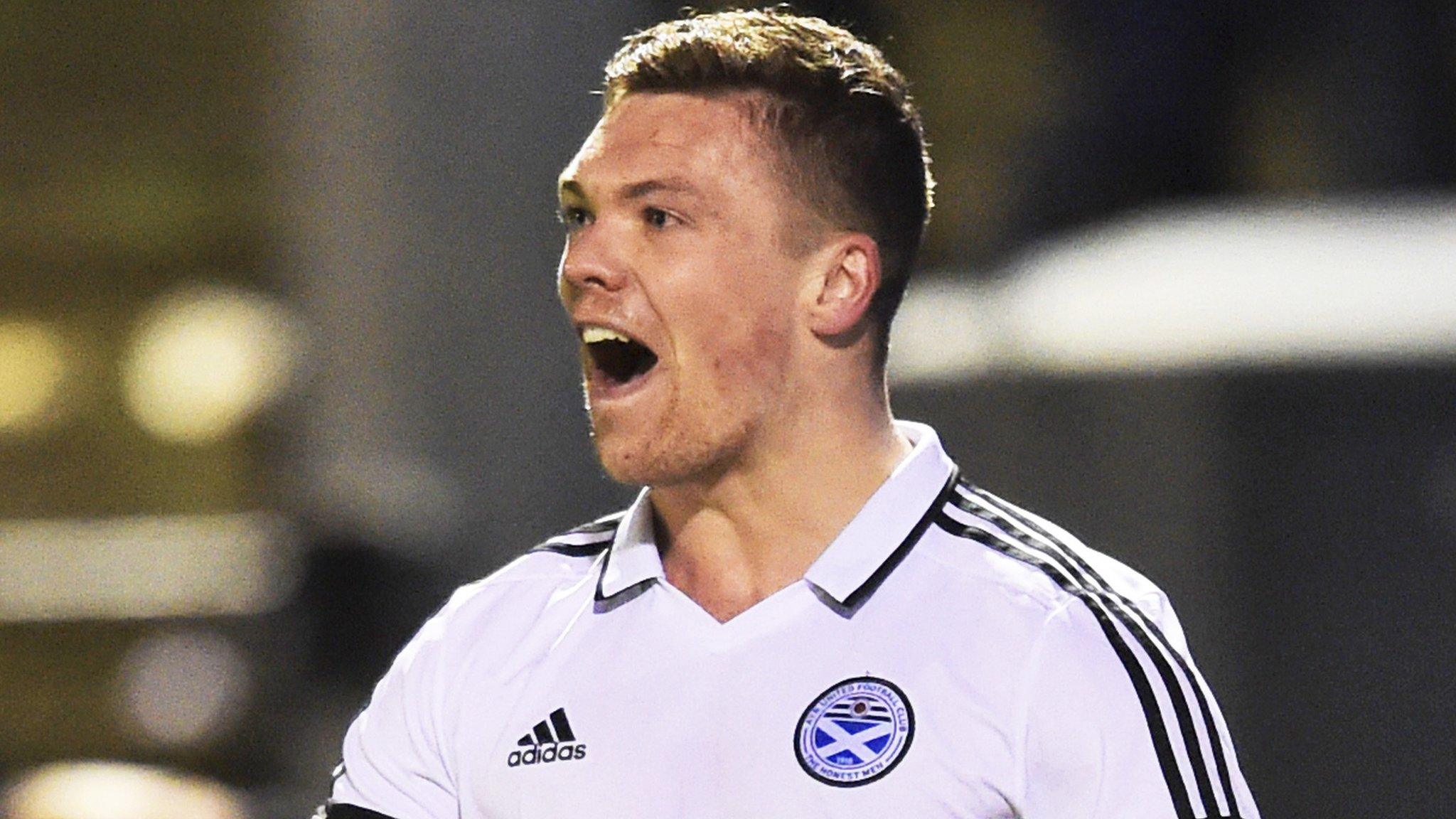 Craig Moore celebrates scoring for Ayr United