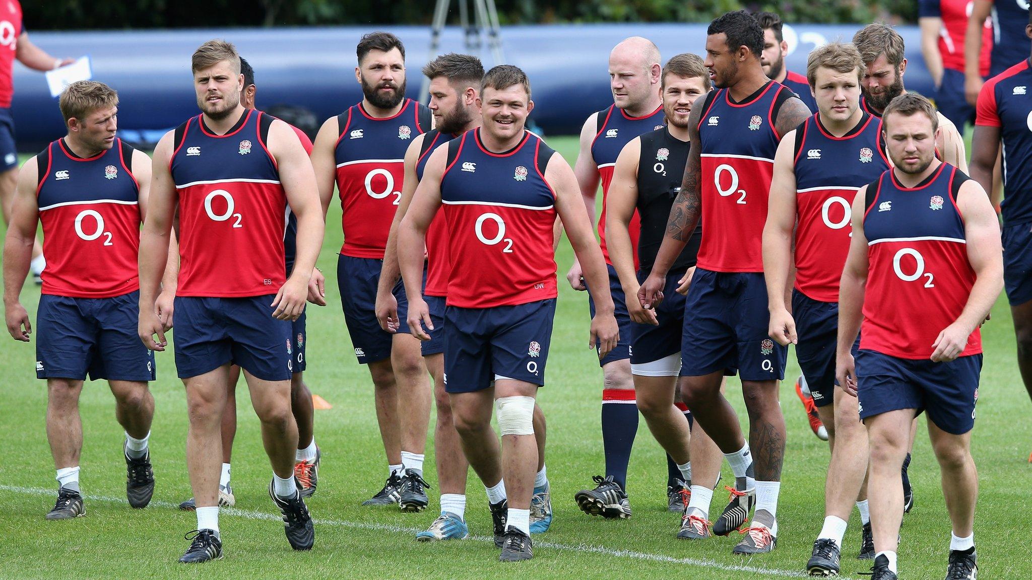 England players in training