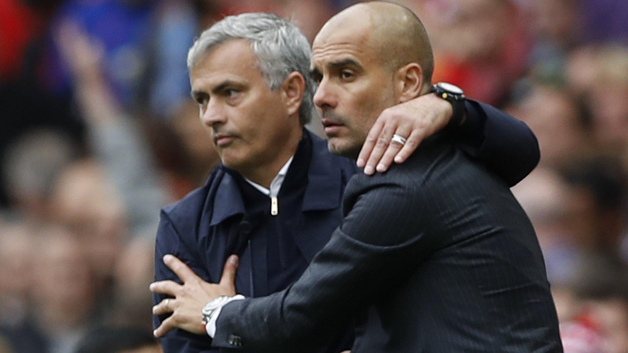 Pep and Jose hug after the game