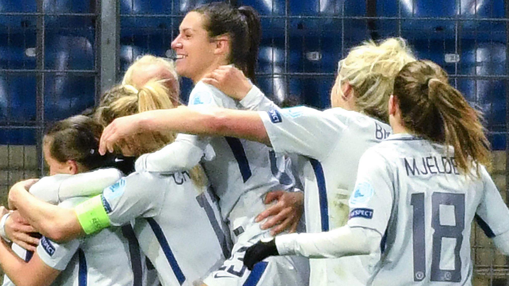 Chelsea Ladies celebrate their second goal