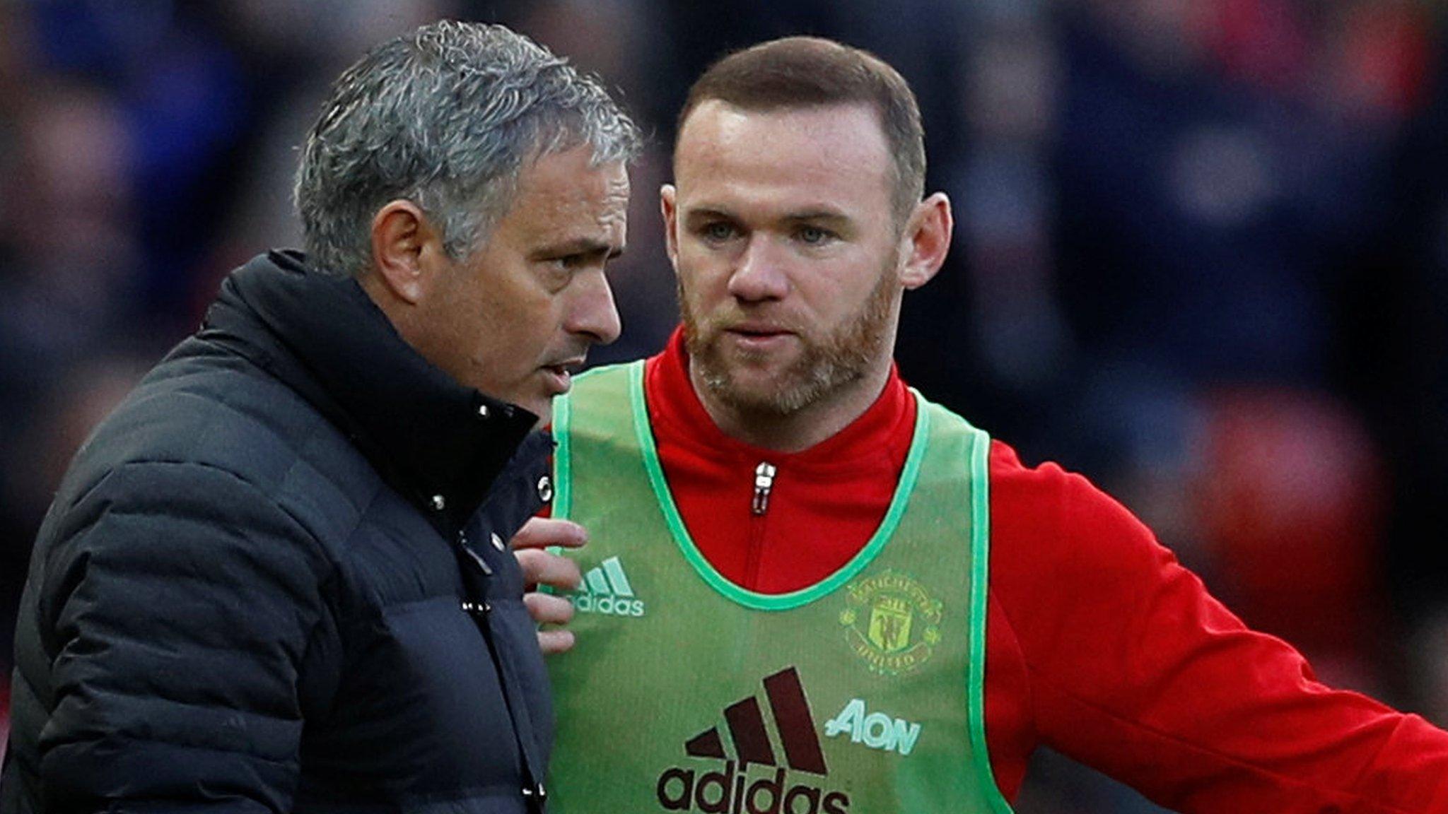 Manchester United manager Jose Mourinho (left) and Wayne Rooney