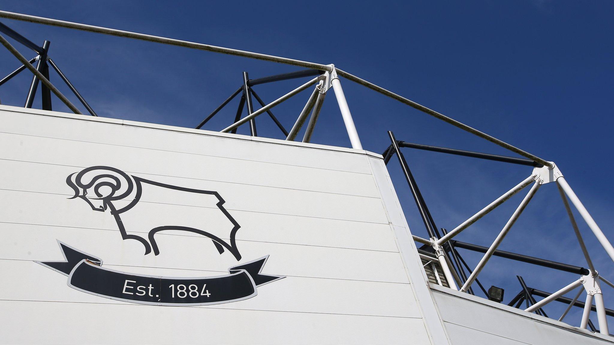 Derby County crest at Pride Park