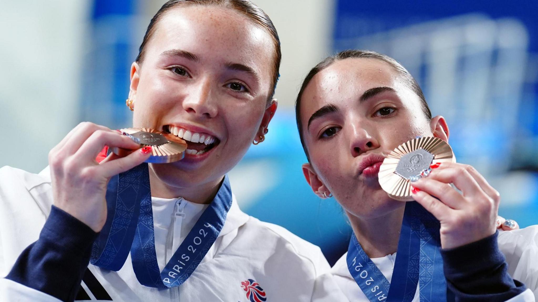 Yasmin Harper and Scarlett Mew Jensen with their medals