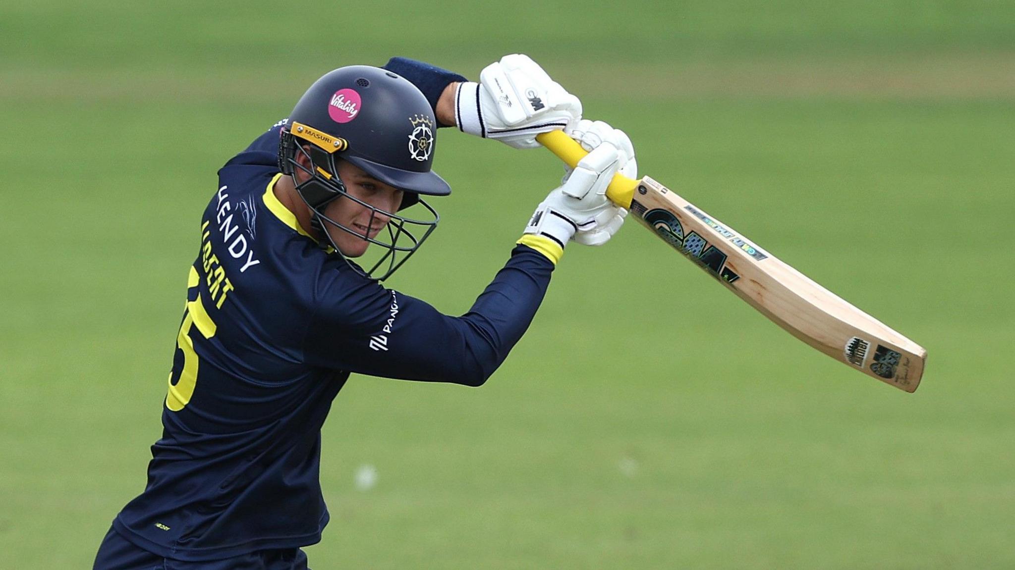 Hampshire's Toby Albert plays a shot