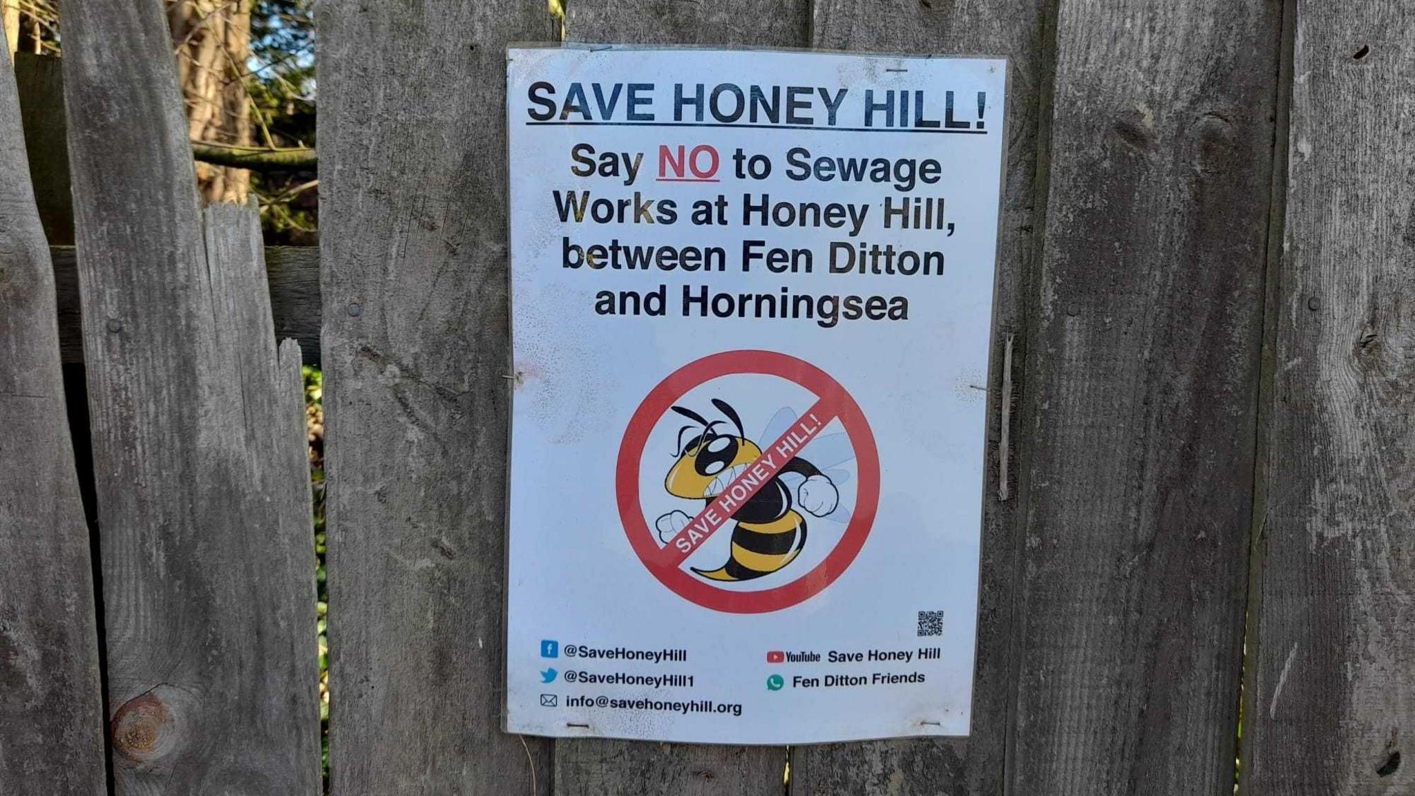 Save Honey Hill poster with bee logo