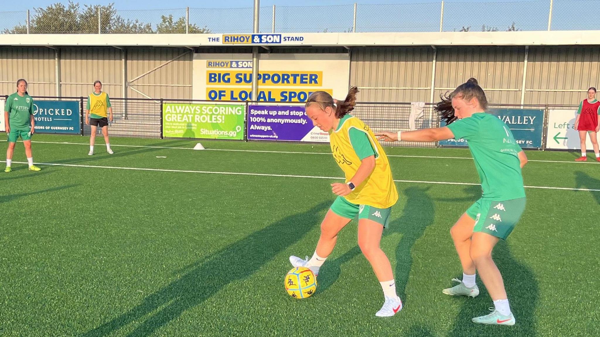 Guernsey FC players training