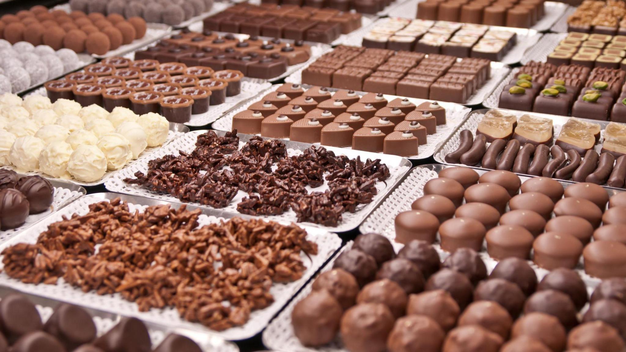 trays of chocolate