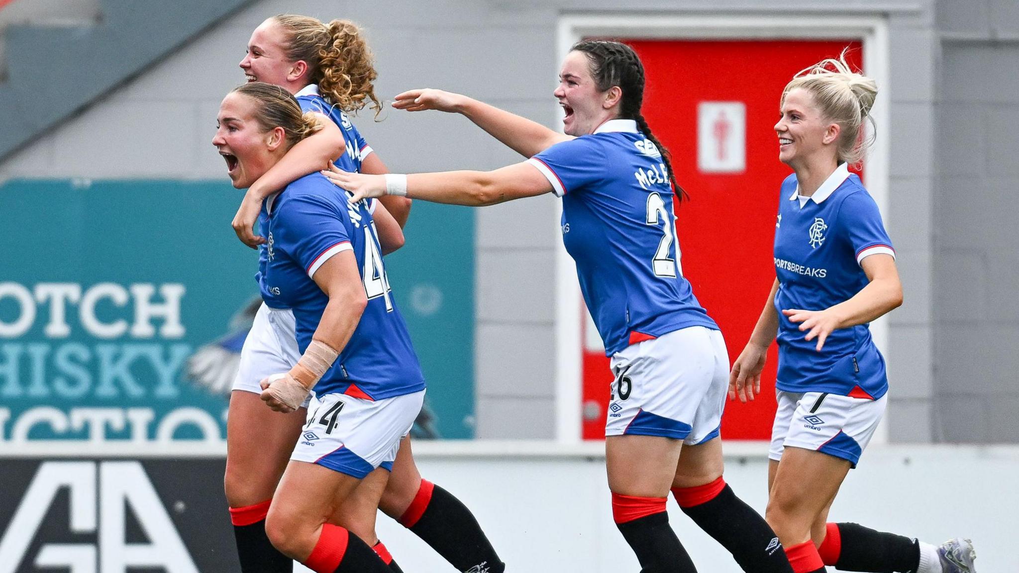 Rangers players celebrate
