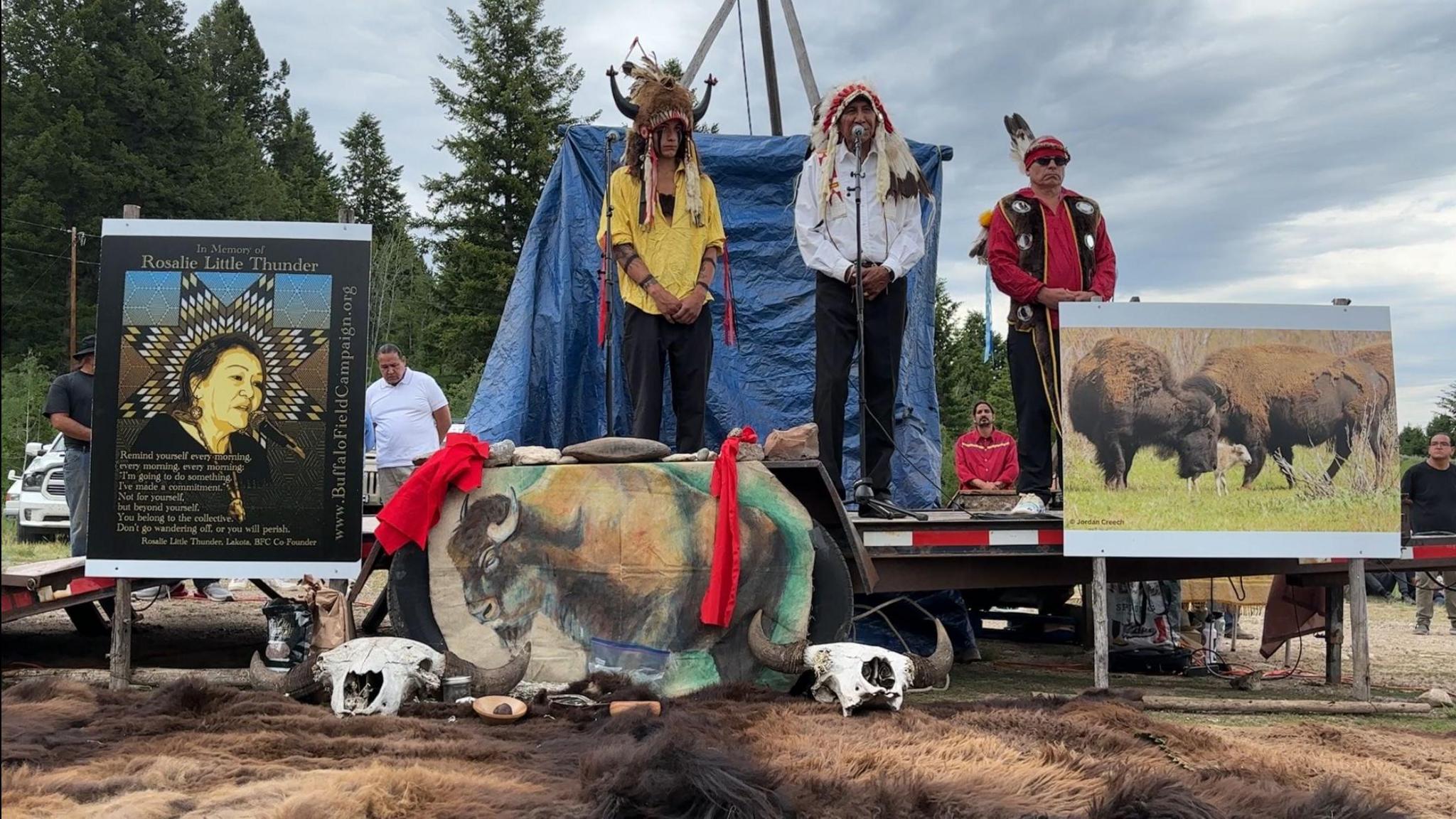 An altar was erected for the event to honour the white calf