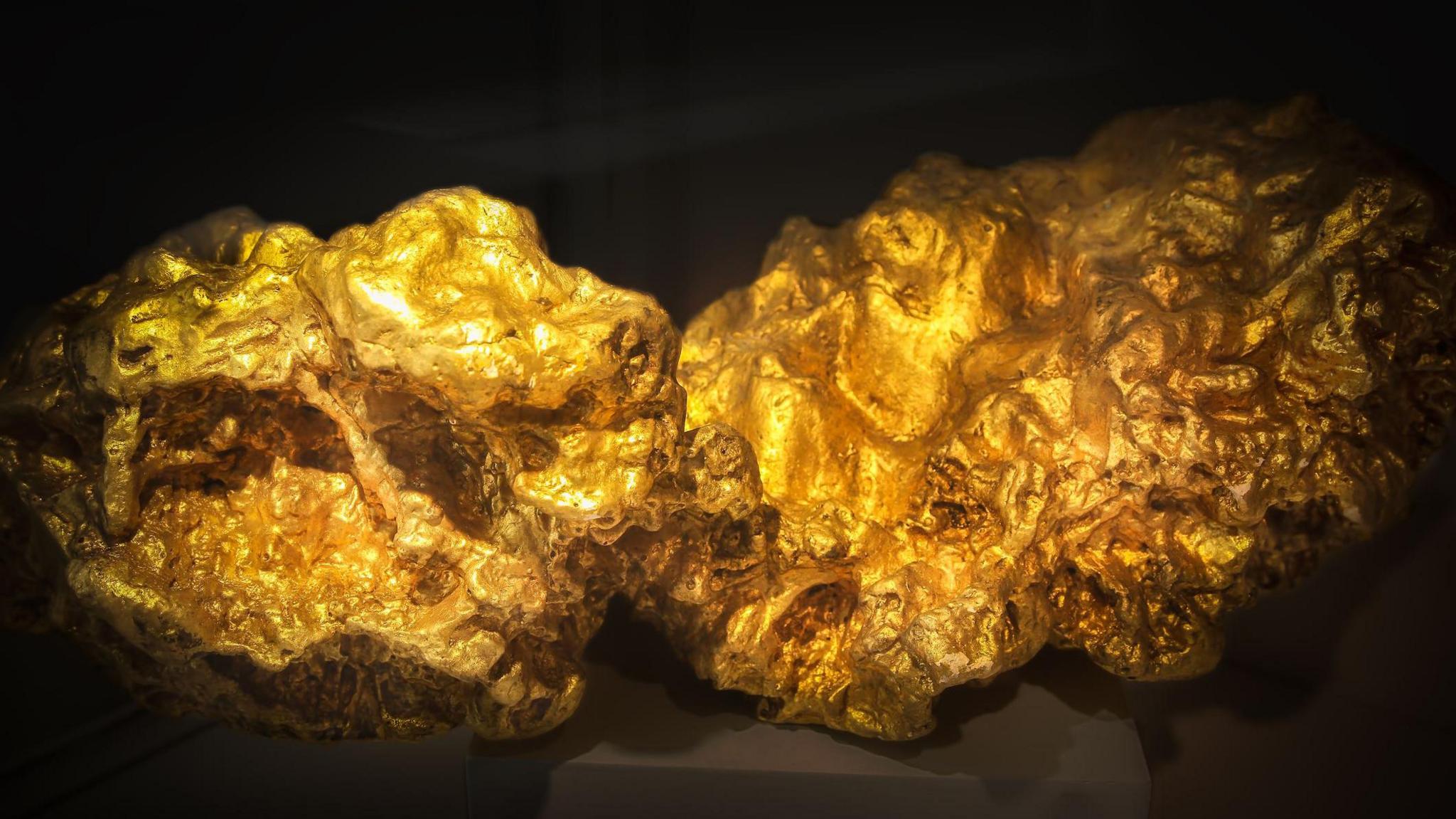 two large gold nuggets