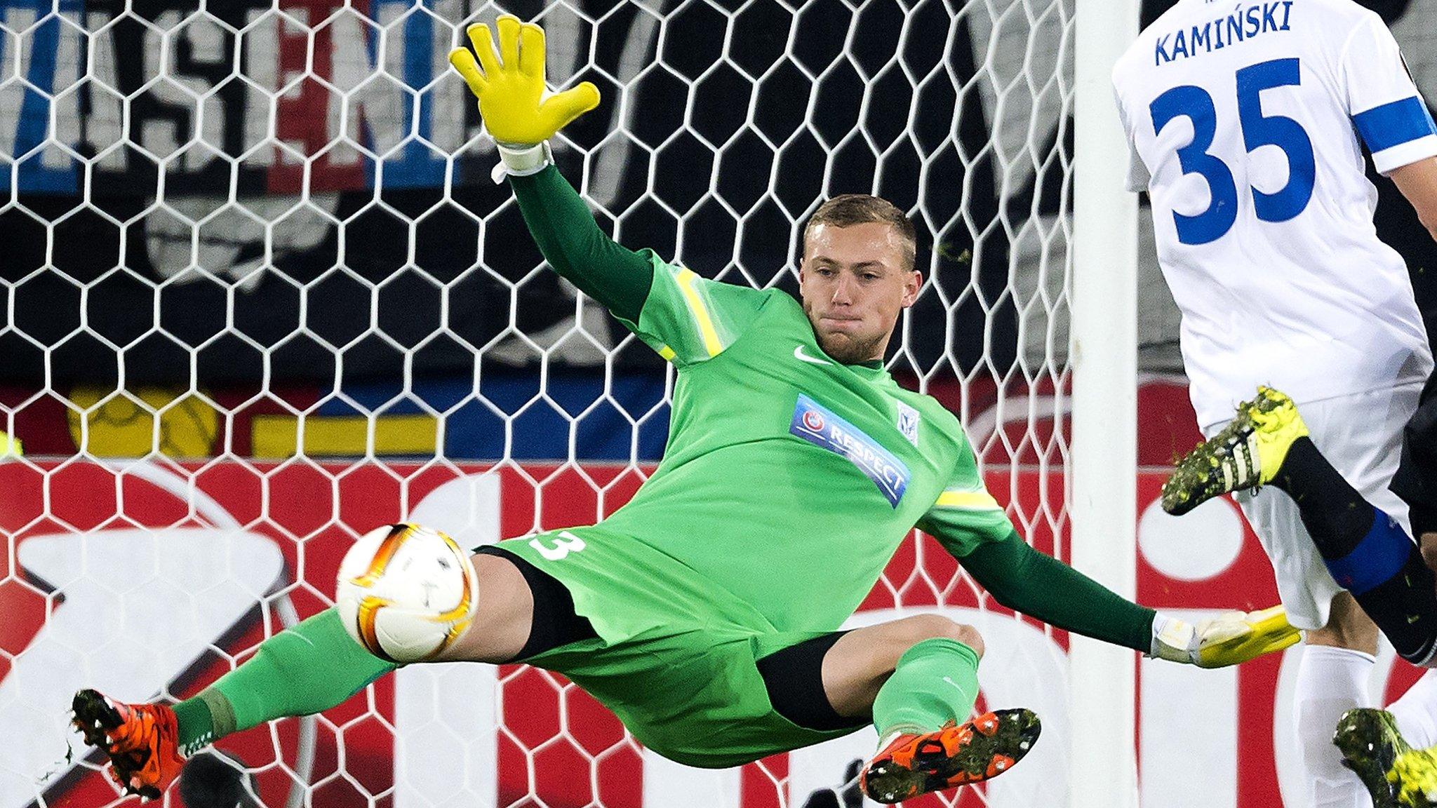 Maciej Gostomski playing for Lech Poznan