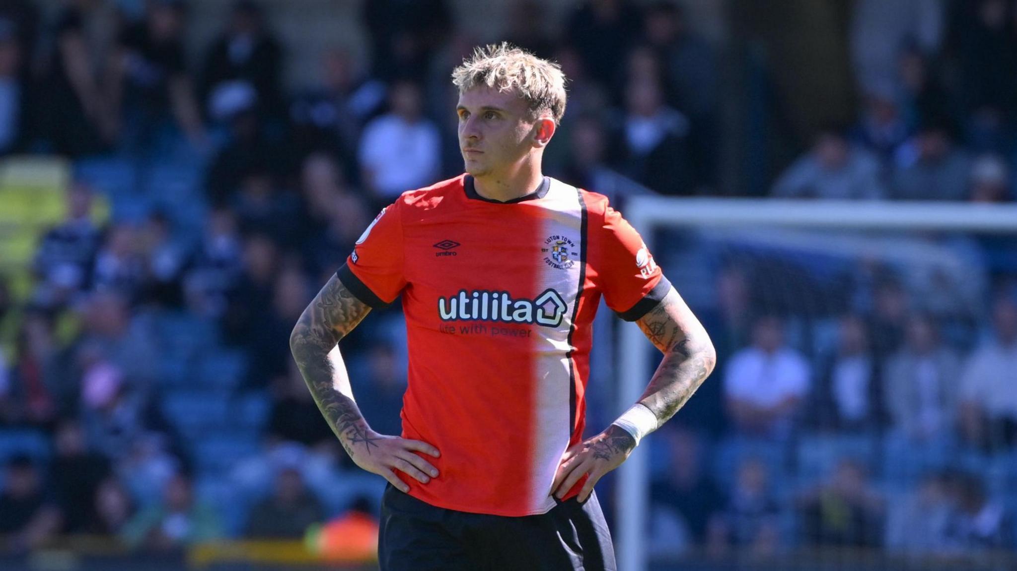 Alfie Doughty in action for Luton Town against Millwall in the 2024-25 Championship season