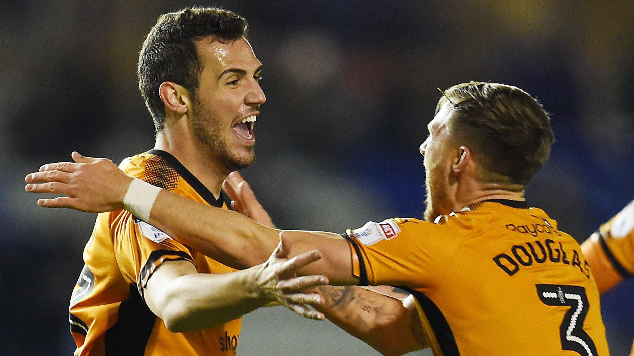 Leo Bonatini celebrates his goal at Birmingham