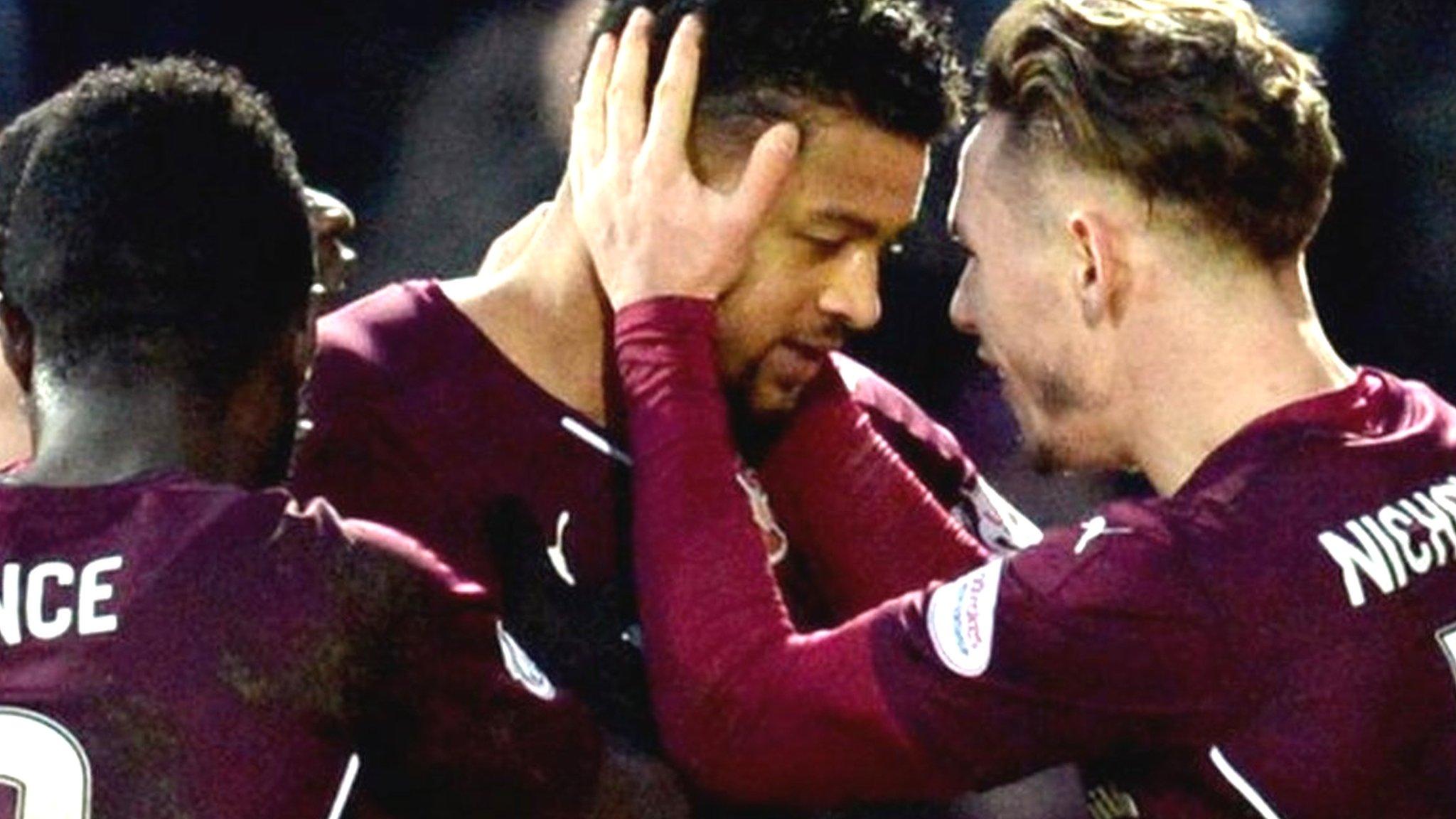 Hearts players celebrate