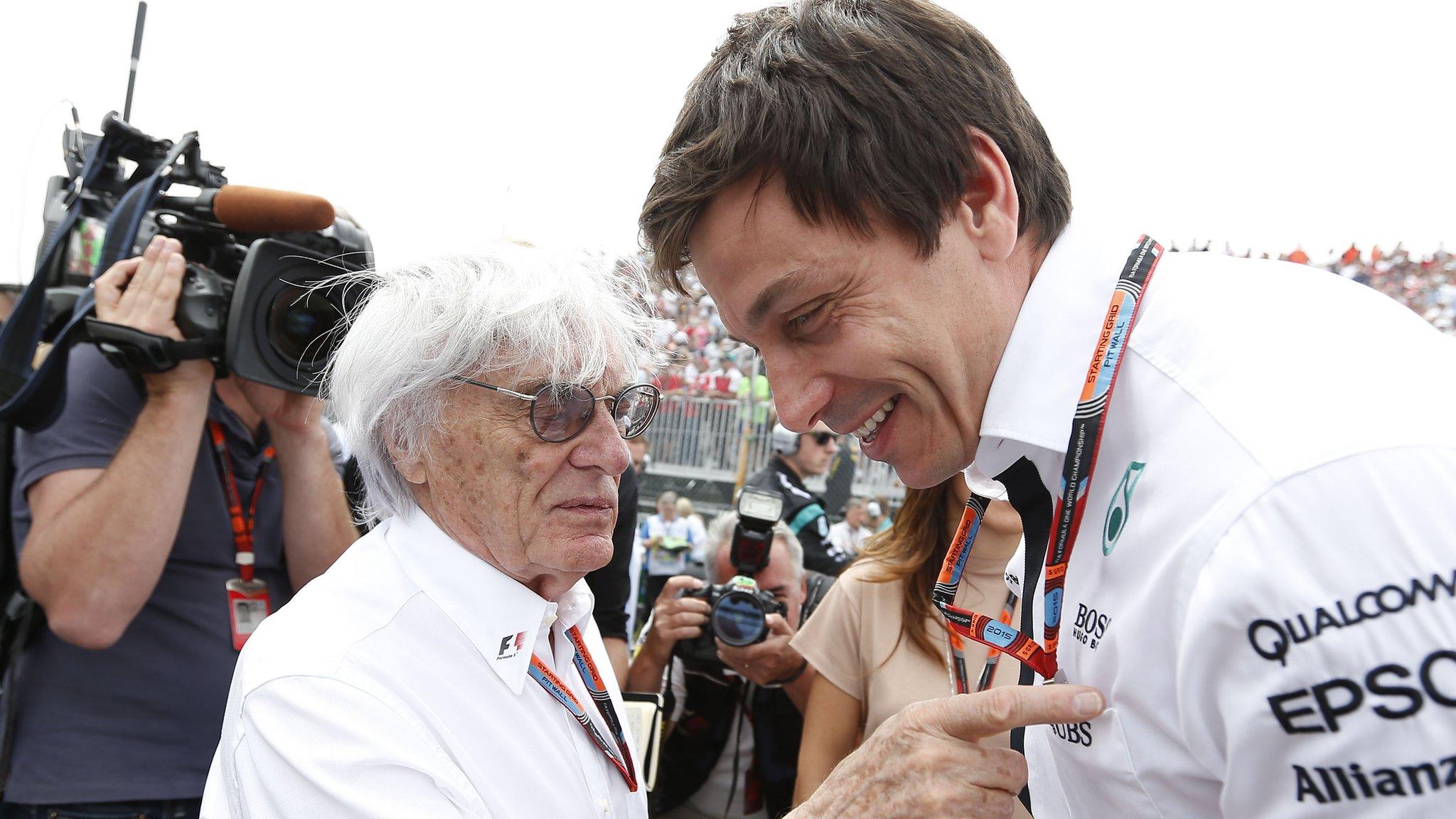 Bernie Ecclestone and Toto Wolff