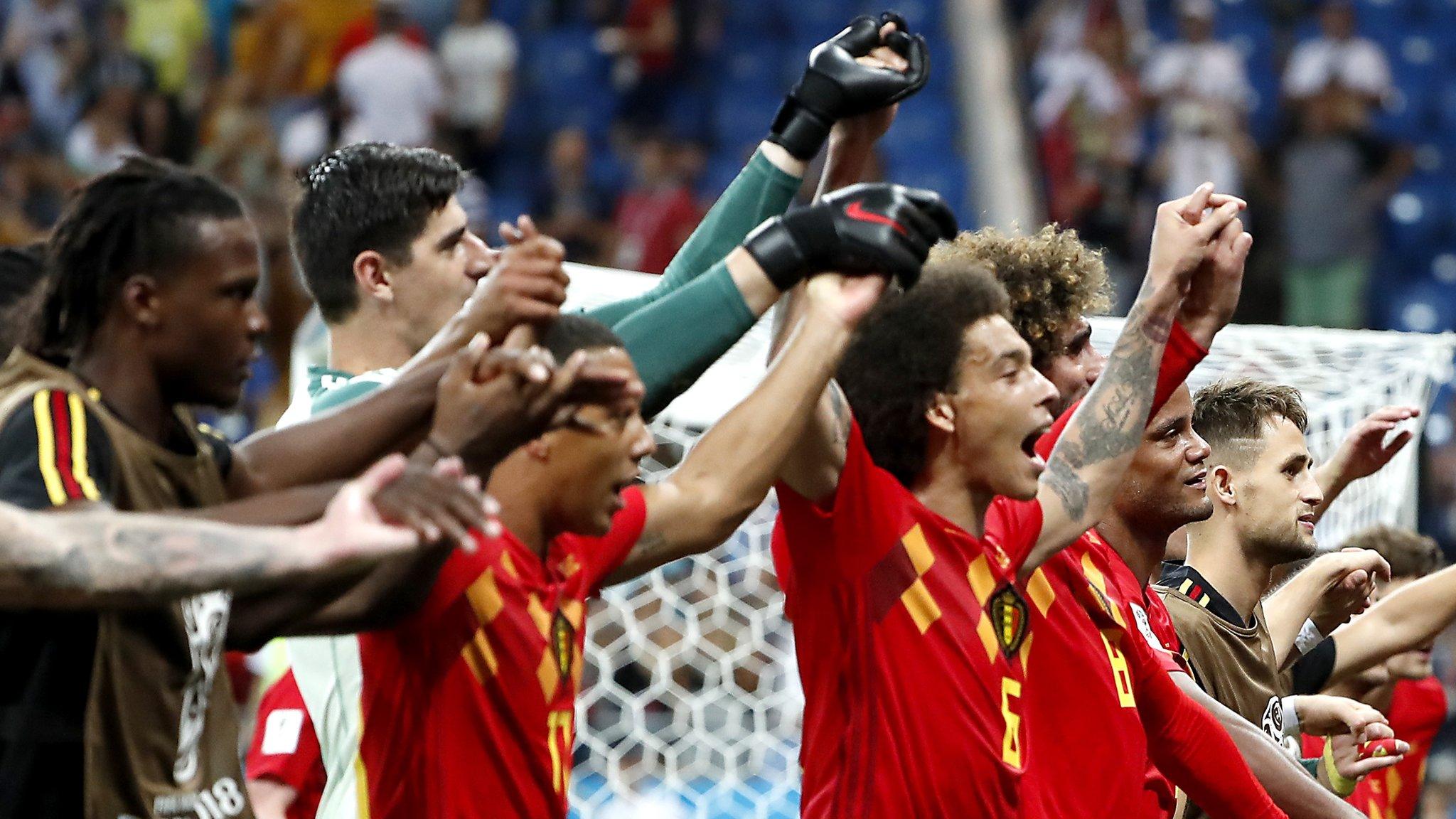 Belgium celebrate against Japan