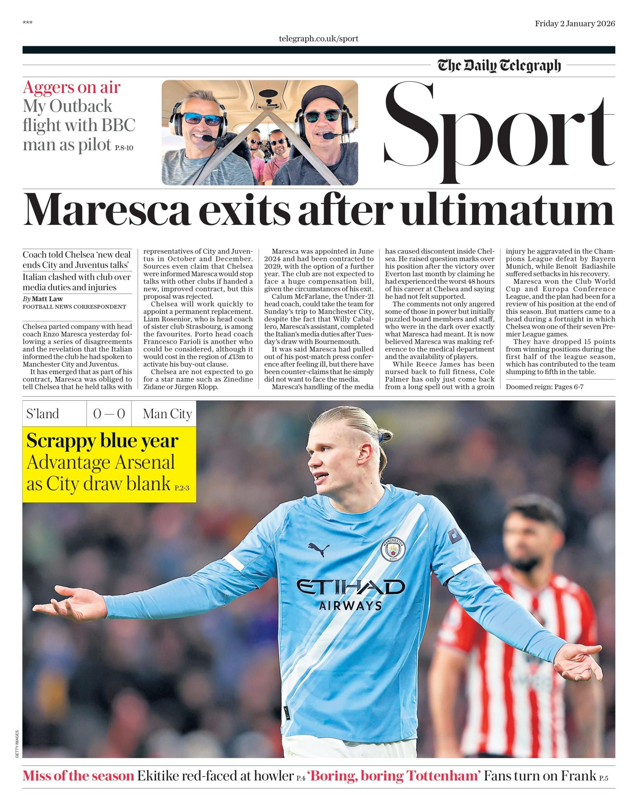 Daily Telegraph back page