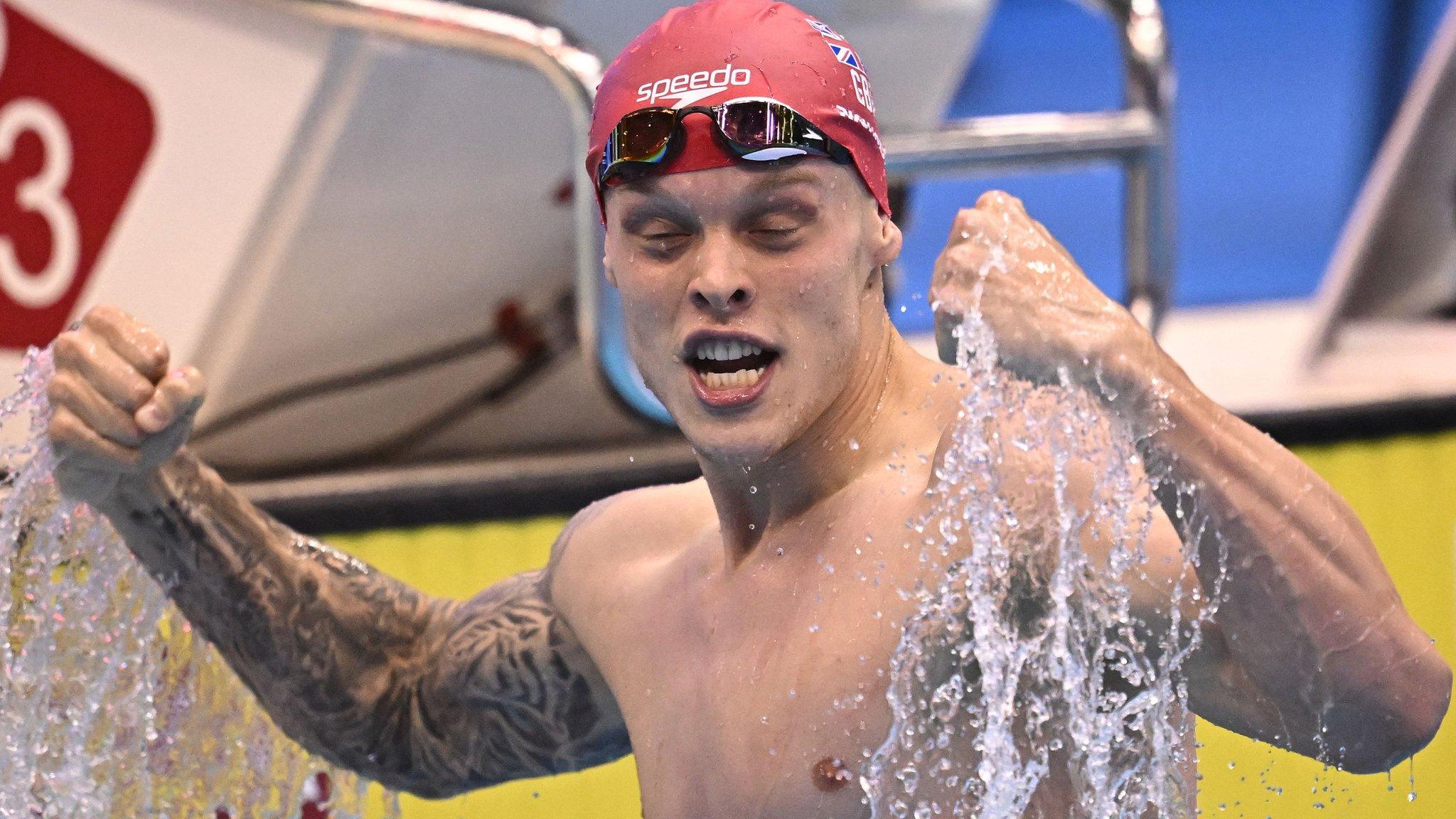 Matt Richards celebrates winning gold