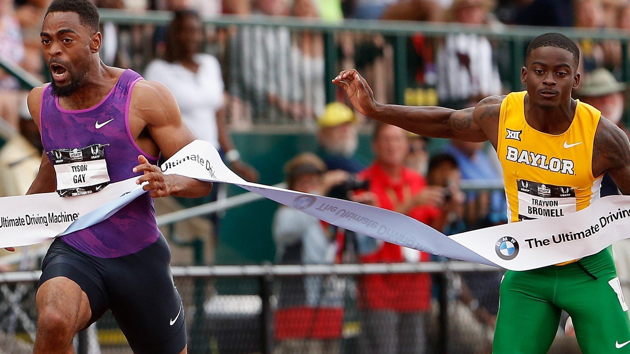 Tyson Gay edges out Trayvon Bromell