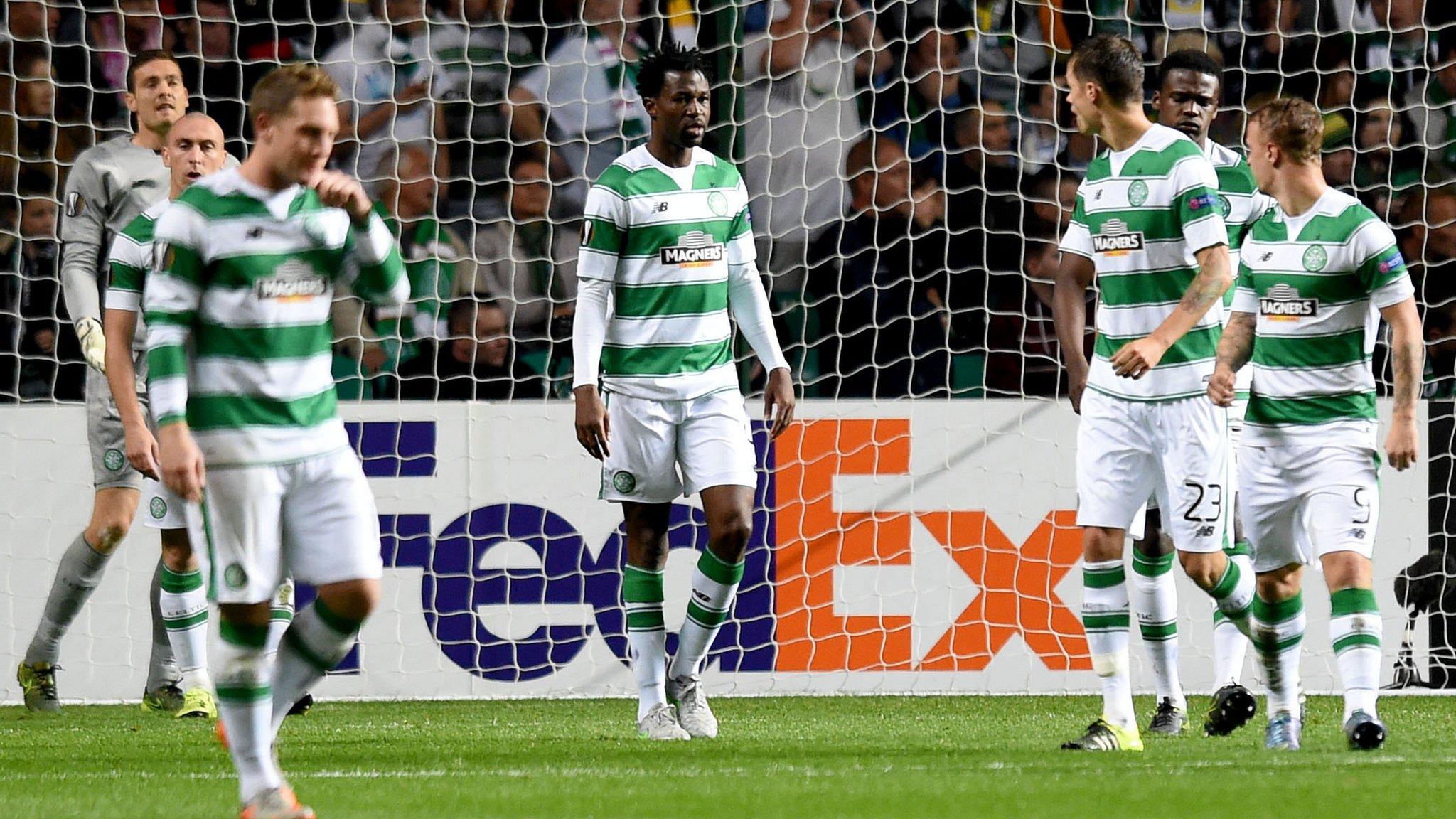 Celtic players looking dejected