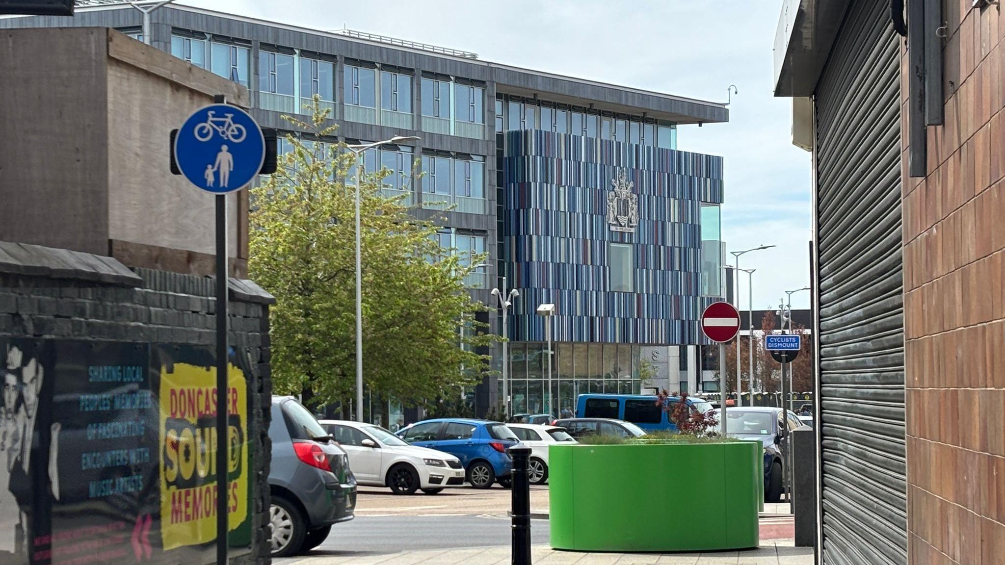 A view of a multi-storey building where Doncaster City Council is based.