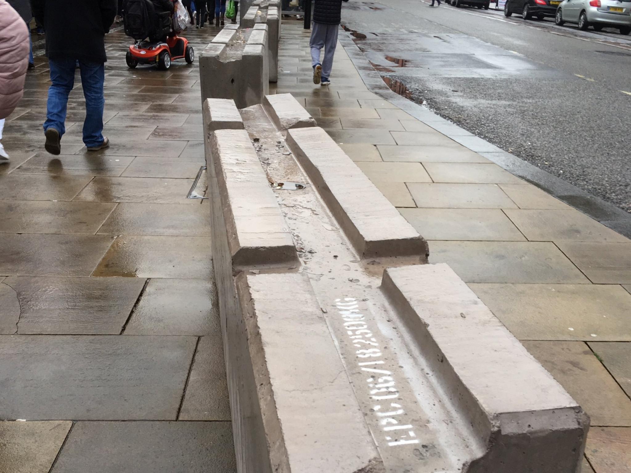 Concrete security blocks in Sheffield