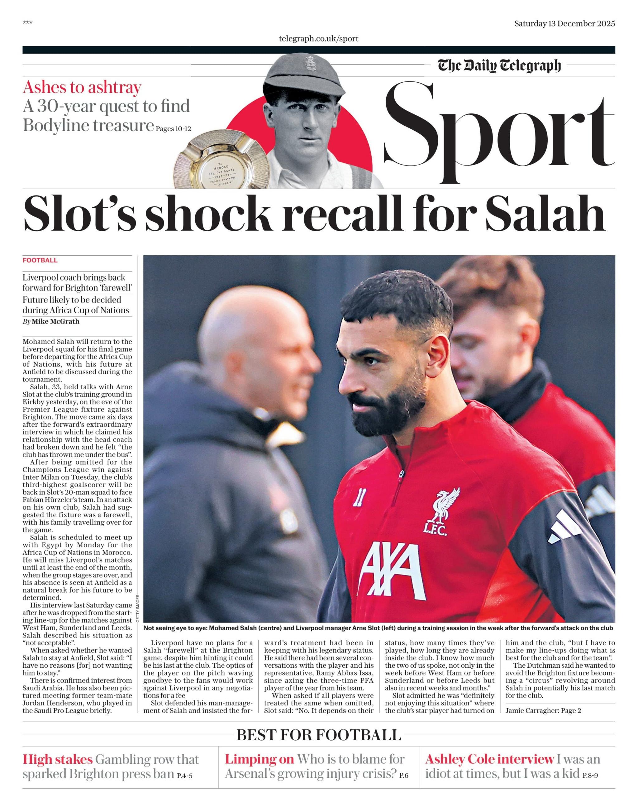 Daily Telegraph sports section