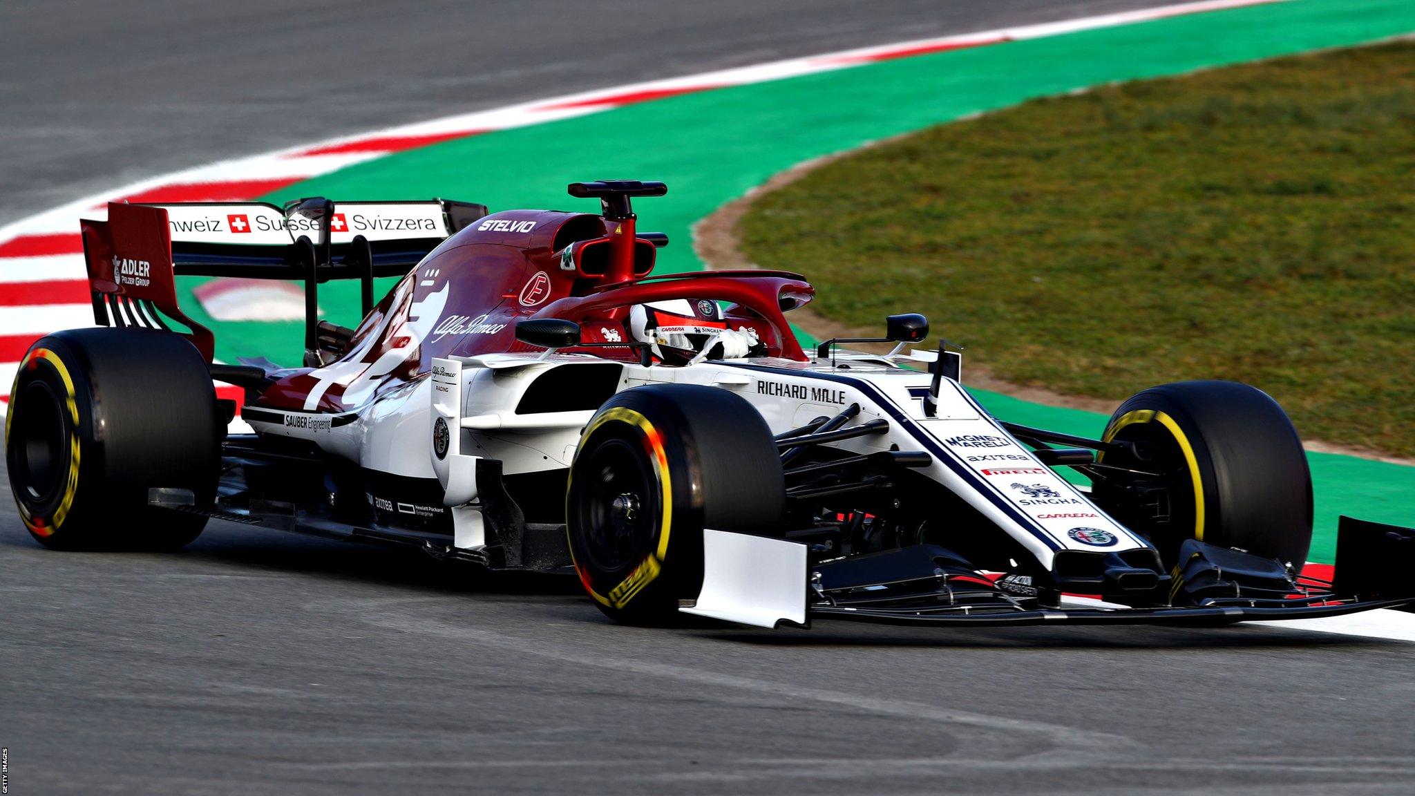 Kimi Raikkonen driving the new Alfa Romeo