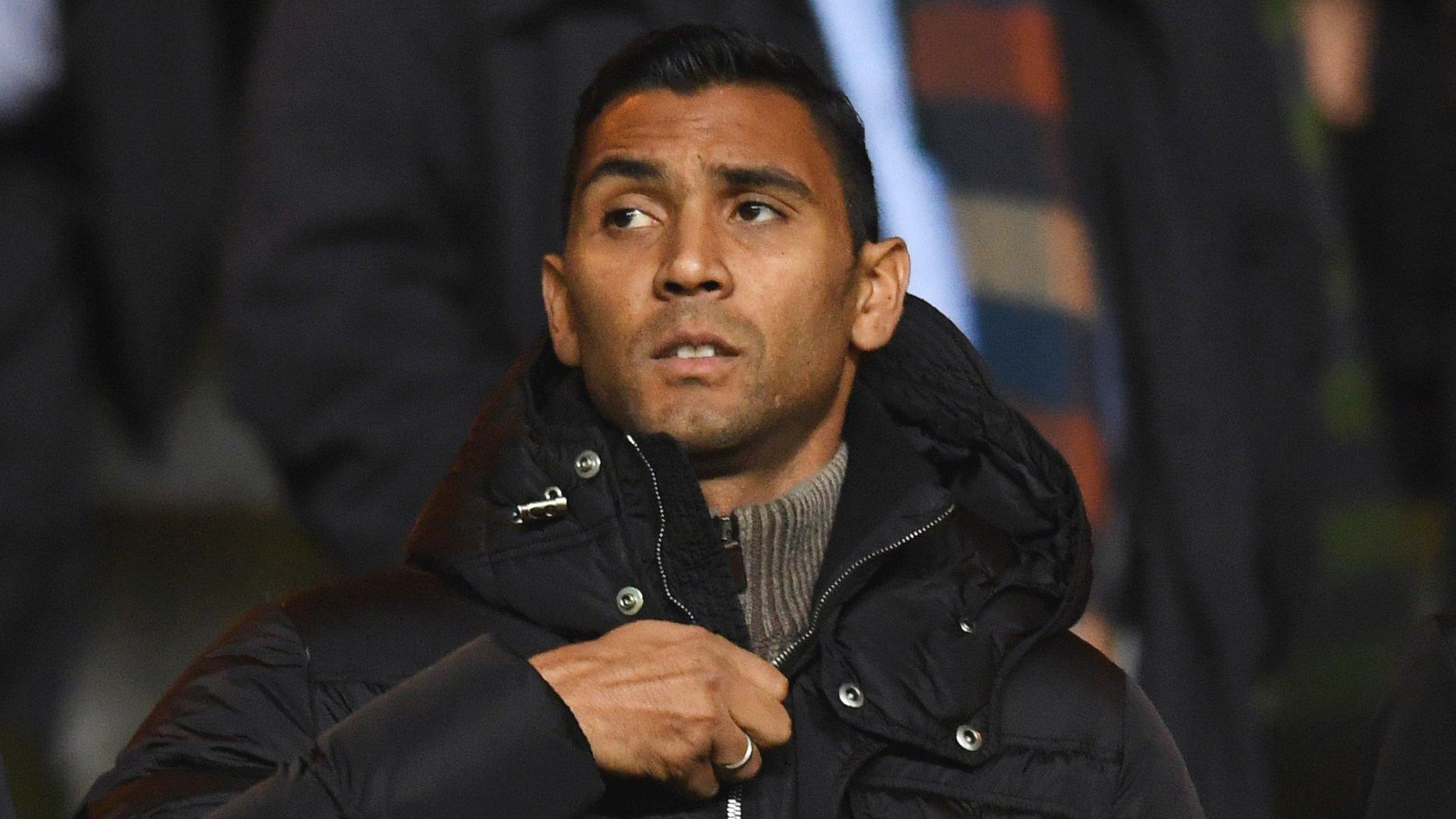 Marvin Compper watches Celtic's win over Partick Thistle from the stands