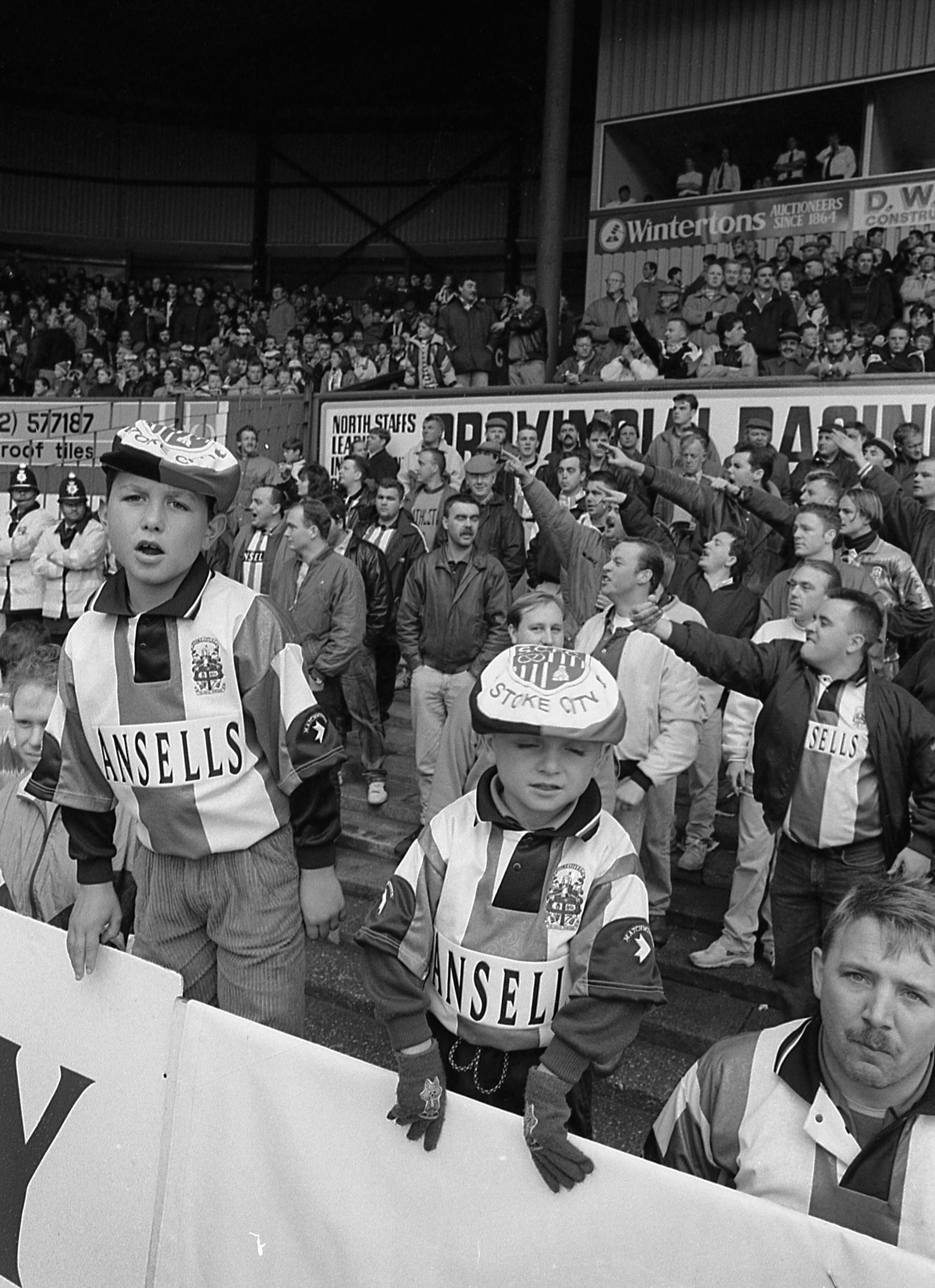 Young Stoke fans at a match