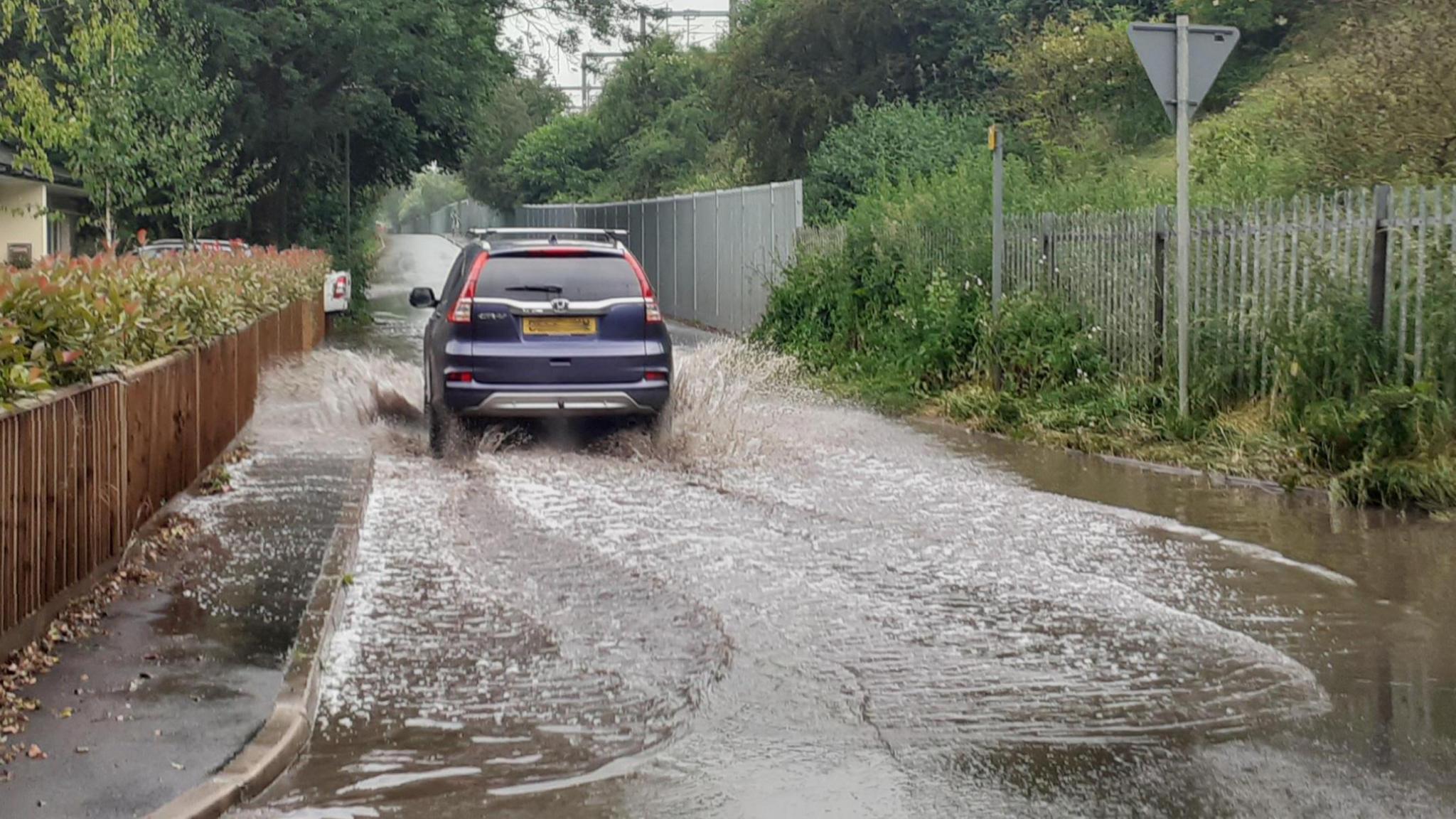 Surface water in Bourne End, Hertfordshire