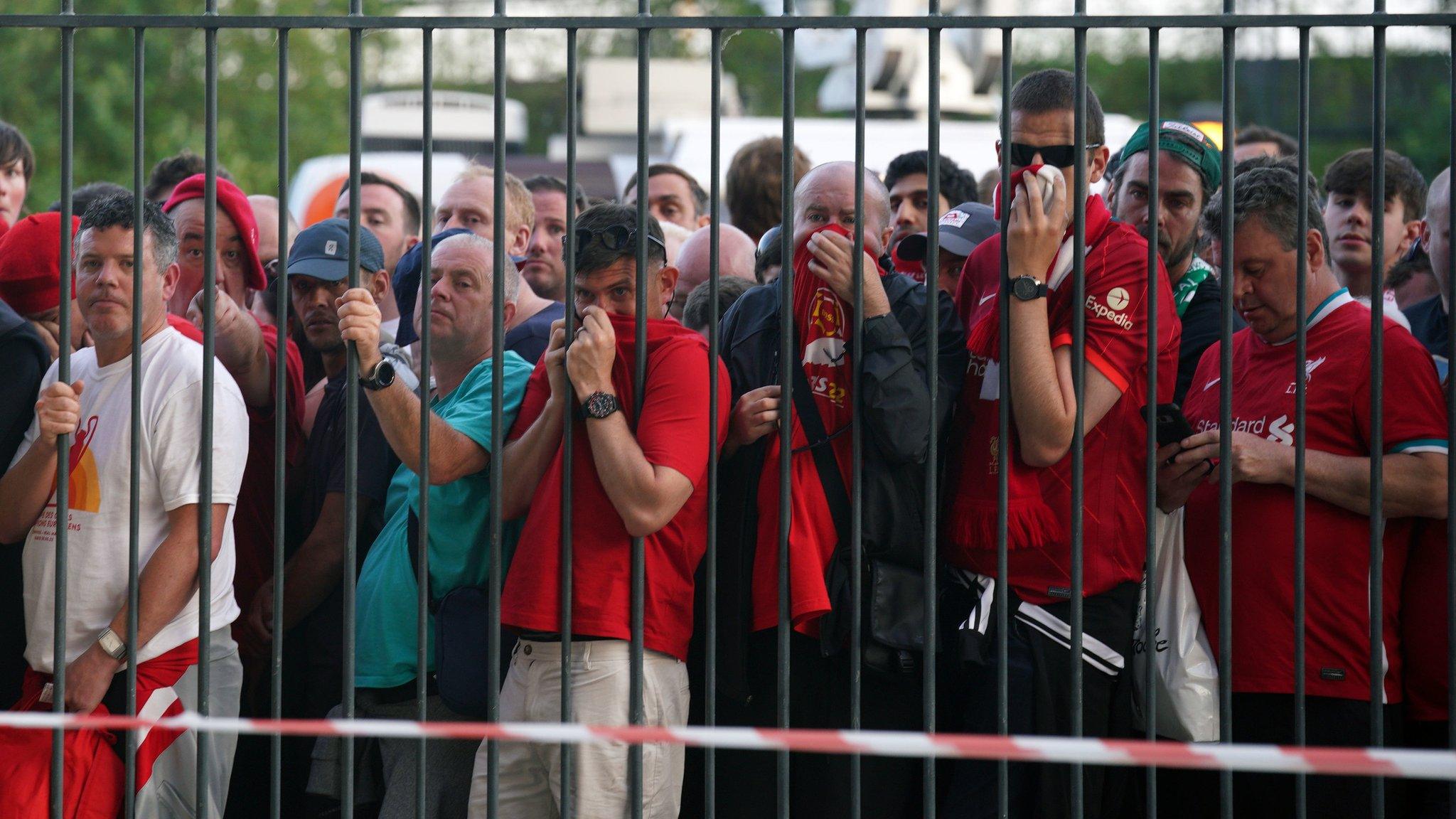 Liverpool fans outside the Stade de France before the Champions League final with Real Madrid