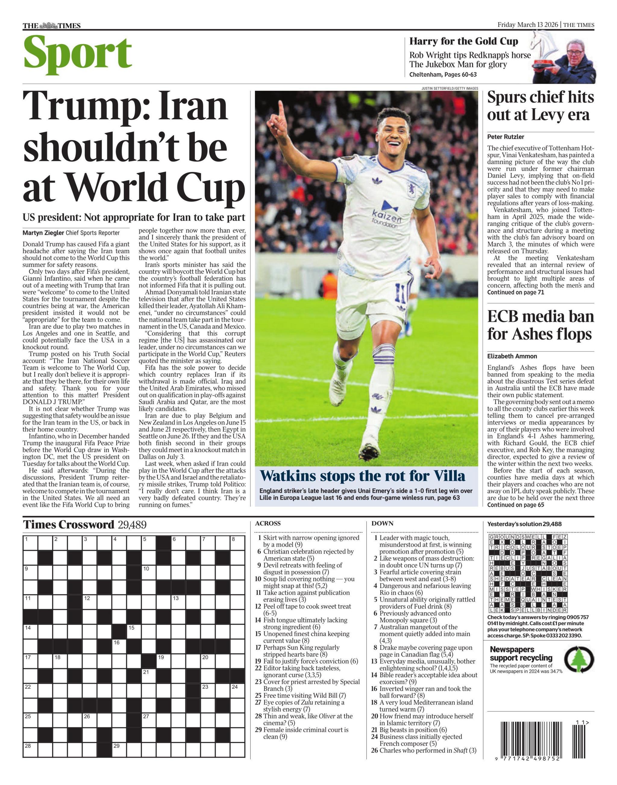 The Times back page