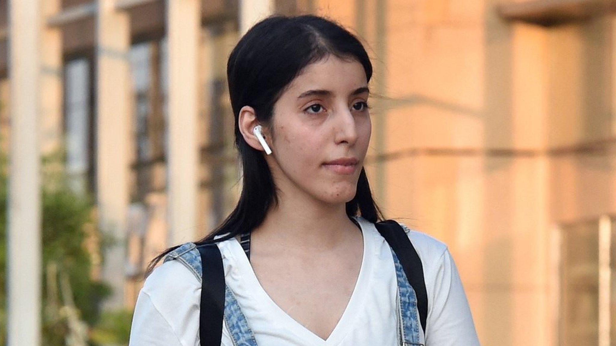 File photo showing imprisoned Saudi women's rights activist Manahel al-Otaibi walking in Riyadh, Saudi Arabia (2 September 2019)