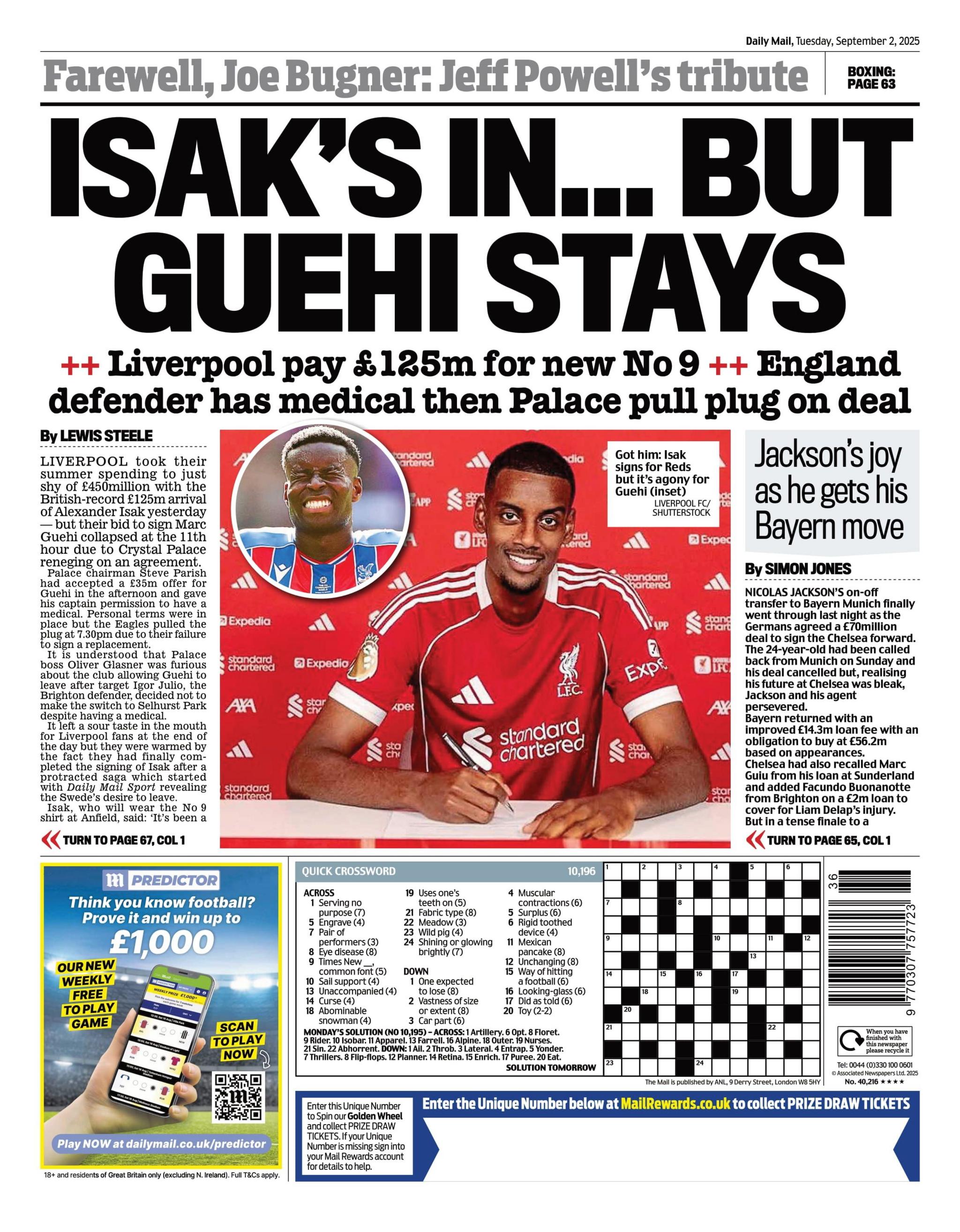 Daily Mail back page