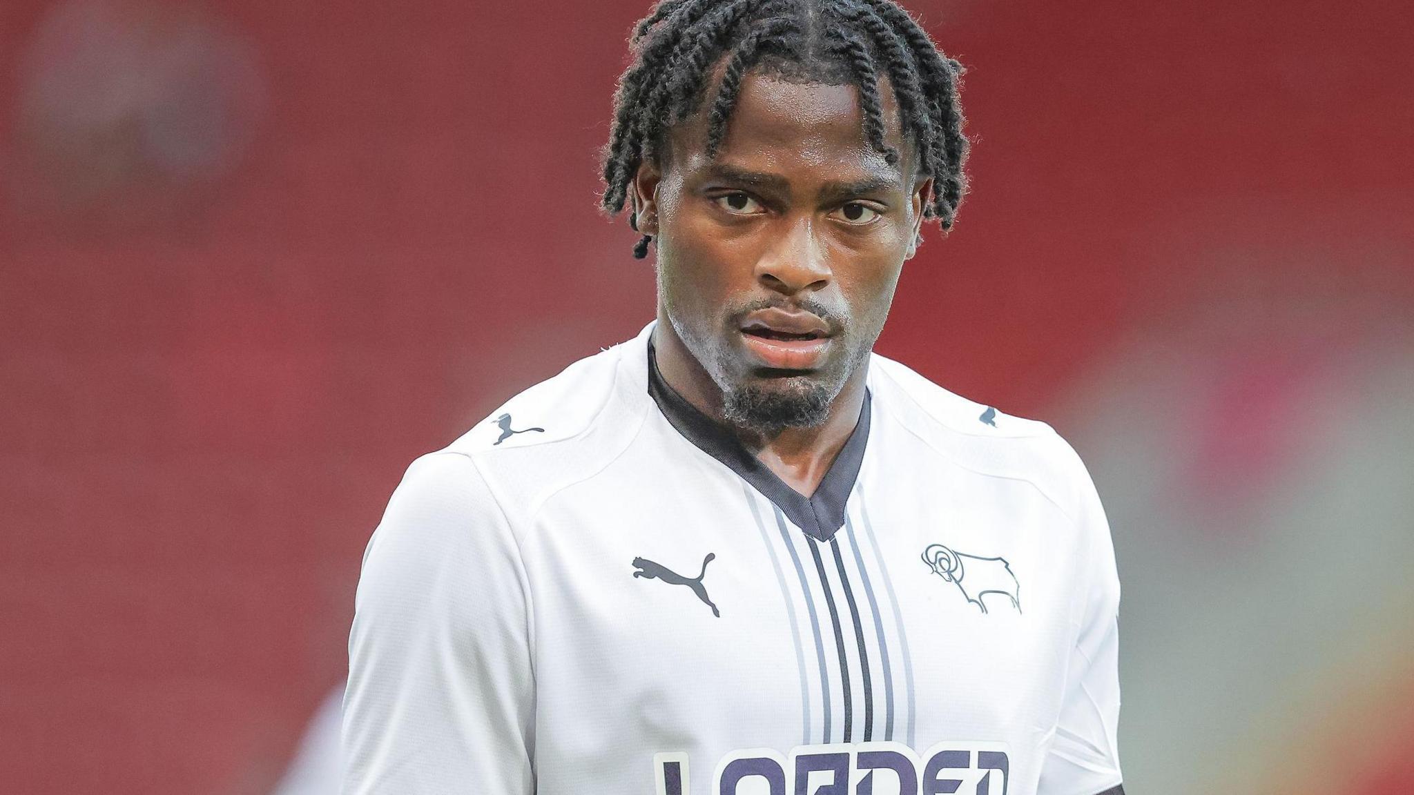 Dajaune Brown in action for Derby County in a pre-season friendly