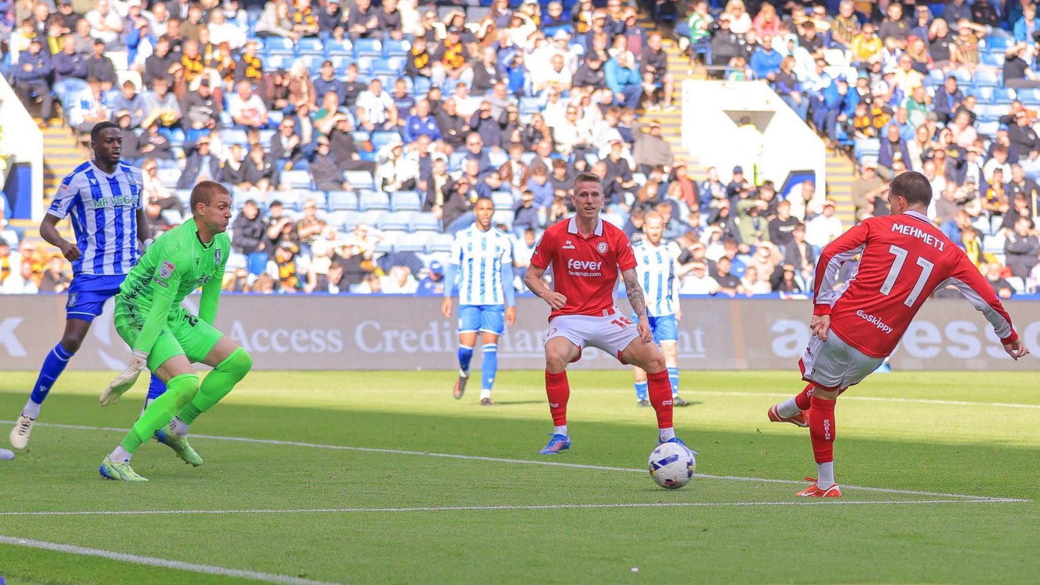 Anis Mehmeti scores for the second consecutive game for Bristol City 
