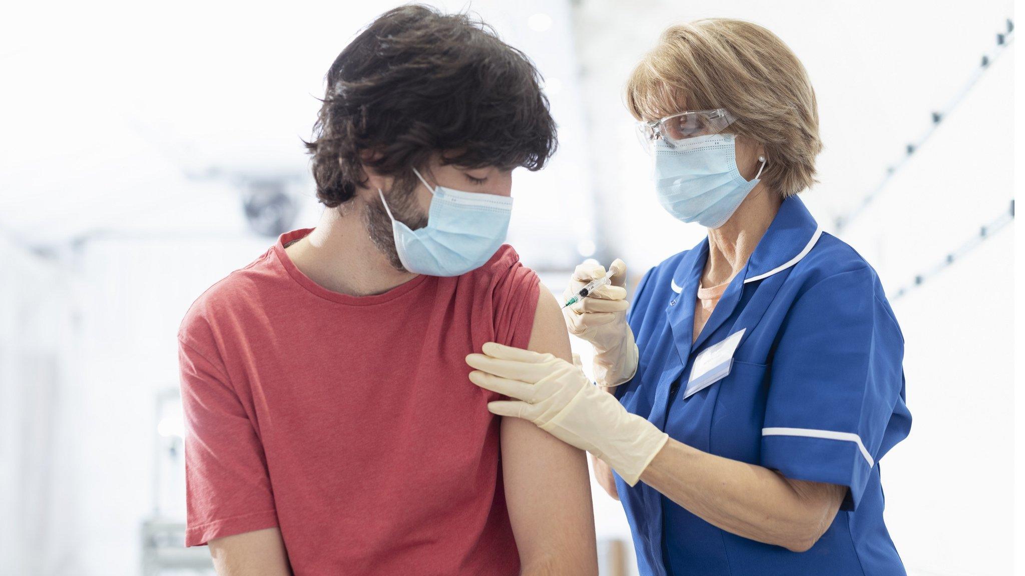 Patient getting vaccinated