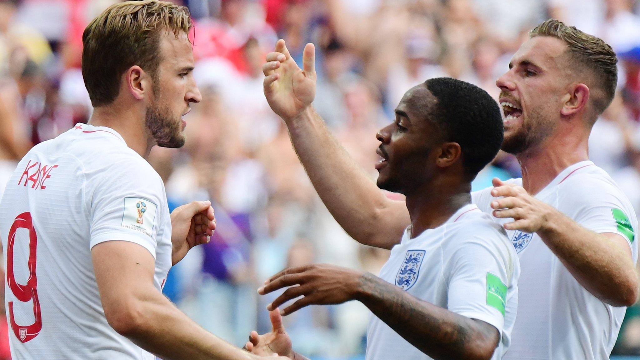 England players celebrate