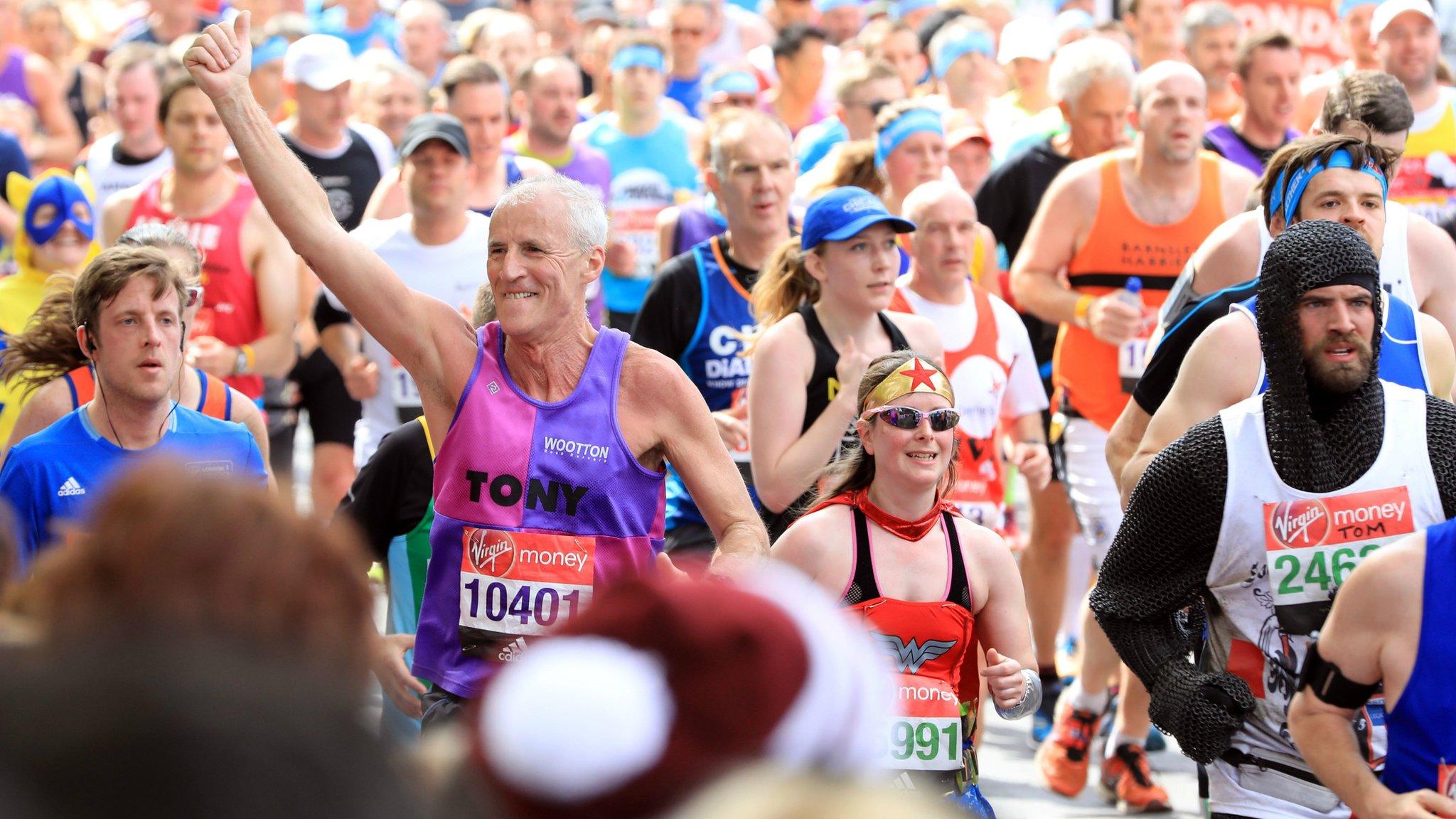 Runners in the London marathon